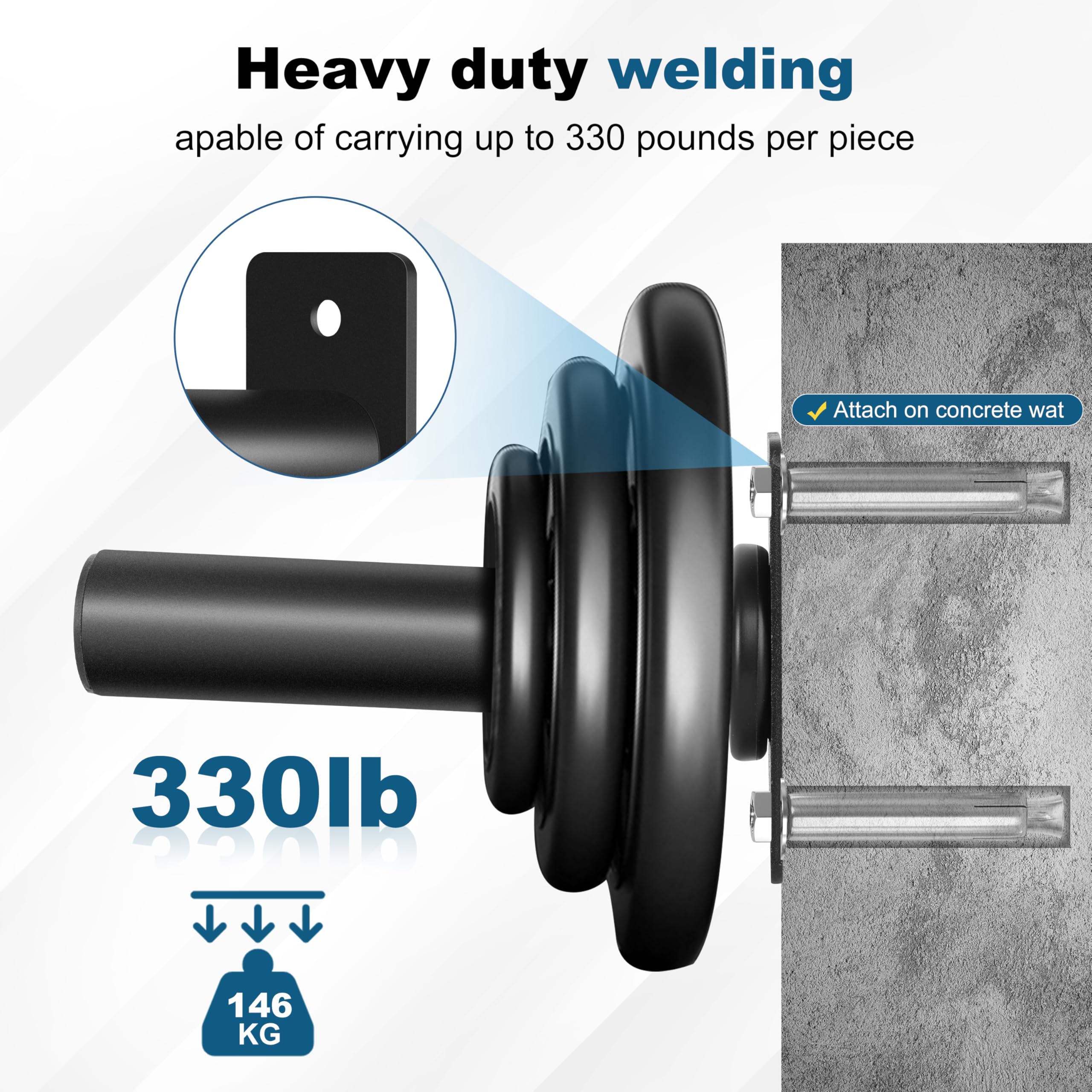 Wall Mounted Weight Plate Holder - Olympic Weight Plate Storage Rack for Home Gym Organization | Perfect for Garage Gym, CrossFit & Strength Training
