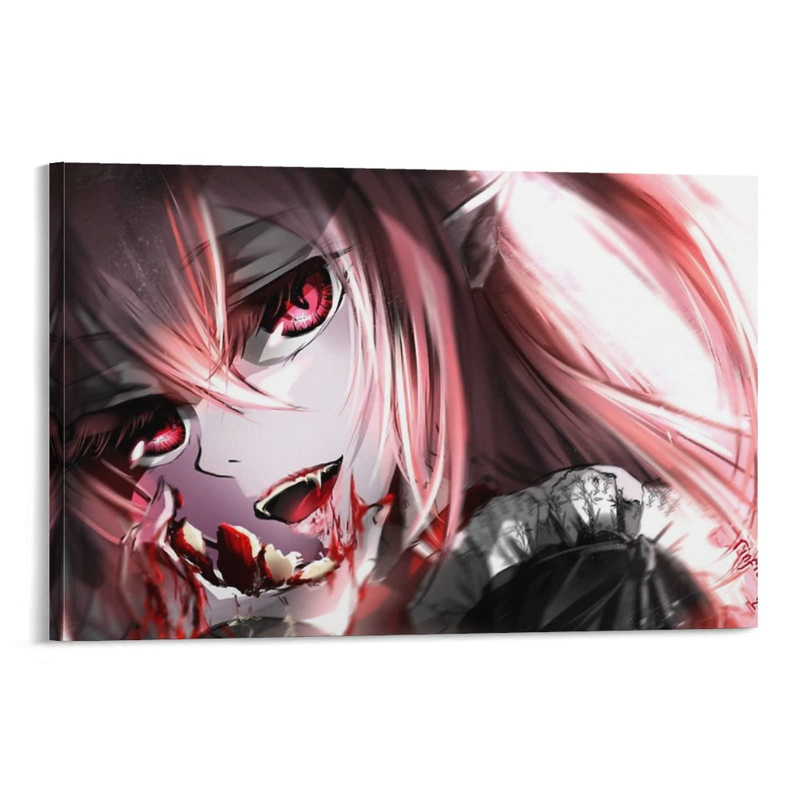 Anime Seraph Wall Art Poster - 16x24 Inch (40x60cm) Canvas Painting for Bedroom & Living Room Decor - Perfect for Anime Fans' Room Aesthetics & Gift Giving