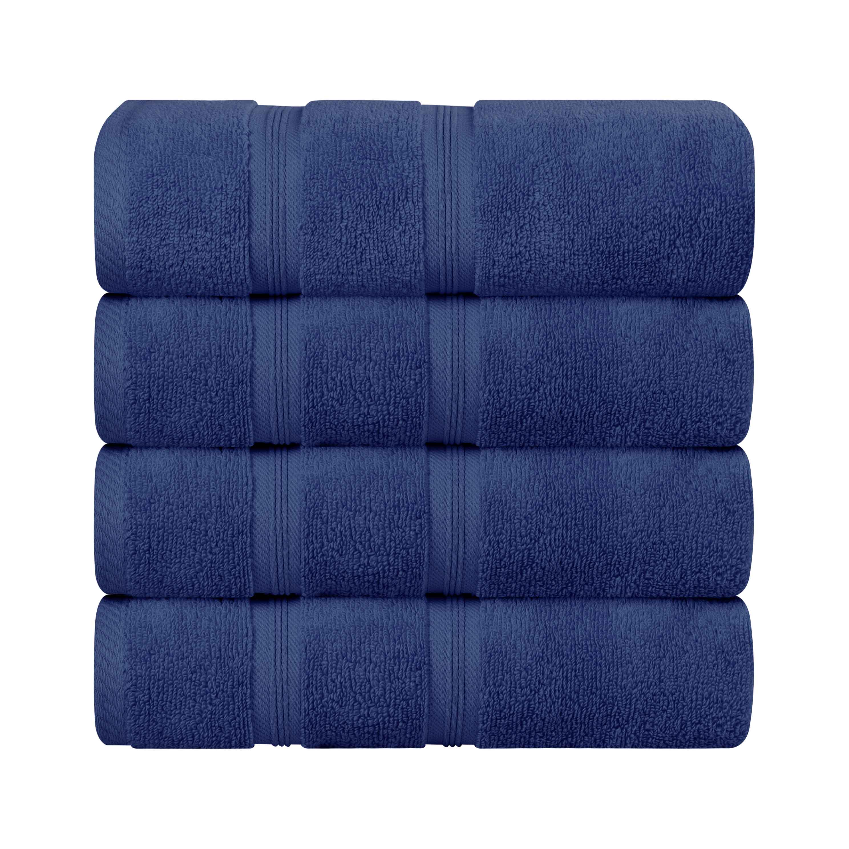 Premium Soft Medium Weight Cotton Bath Towels Set of 4 - Ultra Absorbent, Quick Dry & Zero Twist - Perfect for Spa, Bathroom & Beach Use