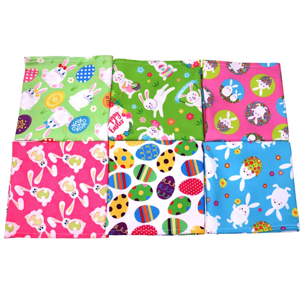 Balacoo 6Pcs Reversible Dog Bandanas - Easter Rabbit Egg Pattern Pet Scarves for Small Medium Large Dogs & Cats | Festival Puppy Bibs, Pet Accessories & Gifts | Perfect for Easter Celebrations, Pet Parties & Daily Walks