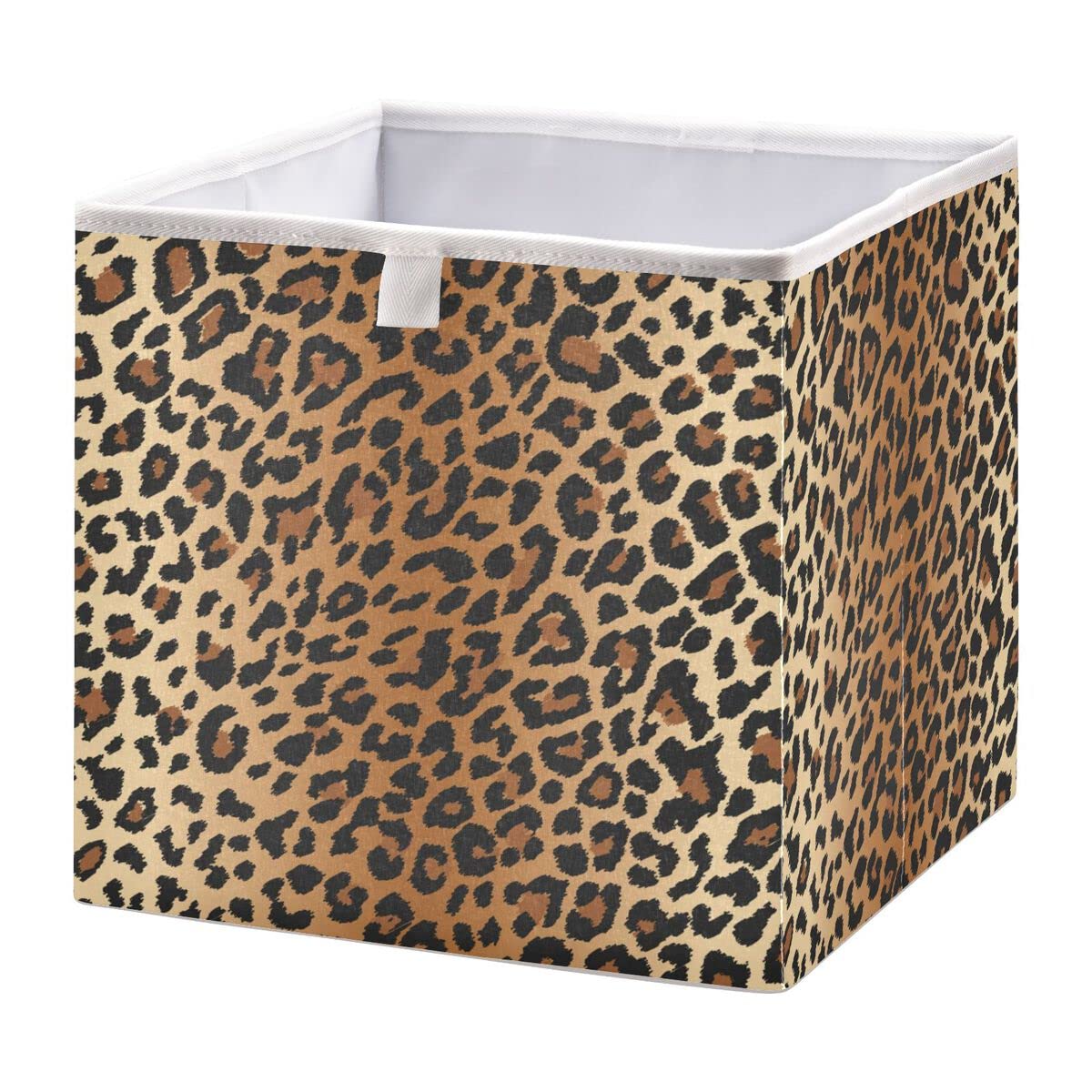 Kigai Sexy Leopard Print Foldable Fabric Storage Bins 11x11x11 Inch - Cube Organizer Baskets for Toys, Books, Shelves, Closet & Home Decor | Perfect for Bedroom, Nursery, Office & Living Room Organization