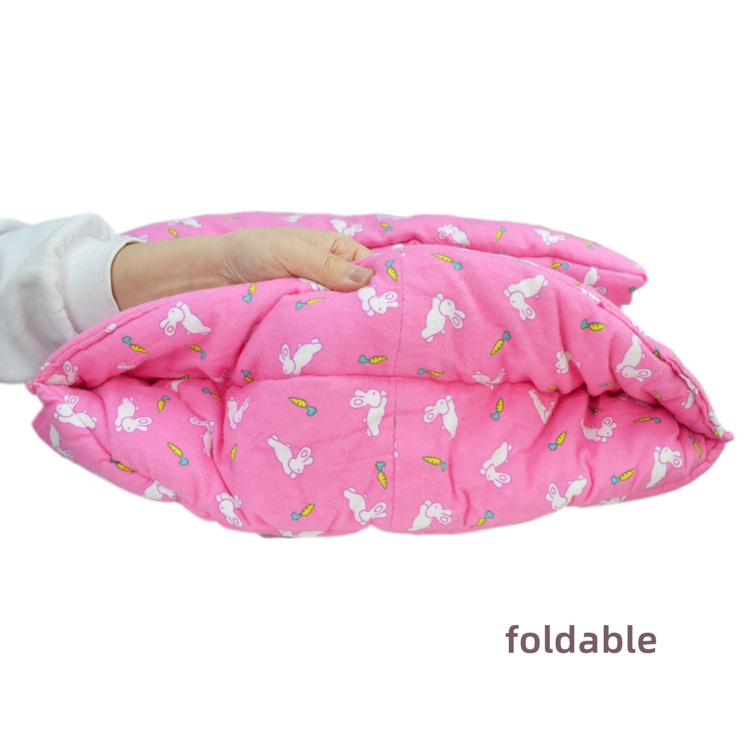 Cozy Rabbit Snuggle Bed - Soft Lounger Pillow & Cuddle Cushion with 2 Cotton Pillows for Bunny Flop Mat - Perfect for Small Pets, Indoor Relaxation & Photo Shoots