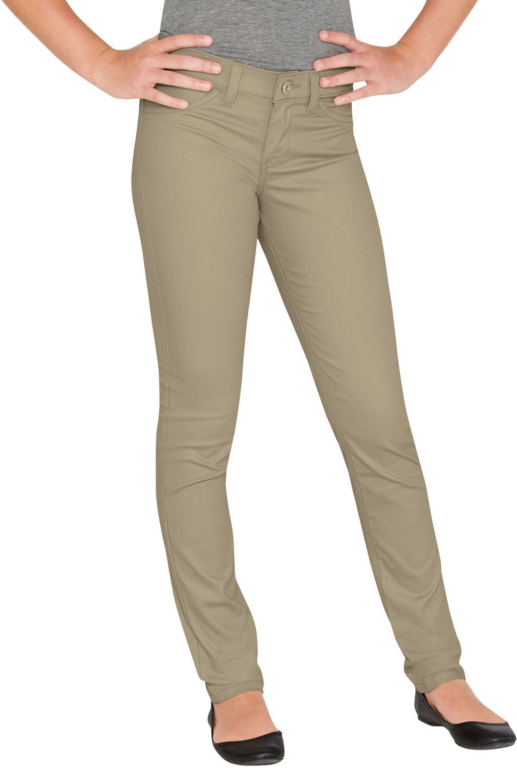 Dickies Big Girls Super Skinny Stretch Pants - Comfortable School Uniform & Casual Wear for Teen Girls (Ages 7-16) - Perfect for Class, Play & Everyday Activities