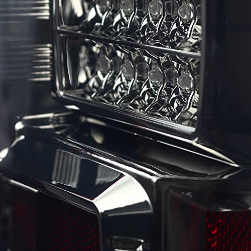 Spec-D Tuning Red Smoke LED Tail Lights with Light Bar - Compatible with 2018-2020 Ford F-150 (Left & Right Pair) - Enhanced Style & Visibility for Night Driving & Custom Truck Builds
