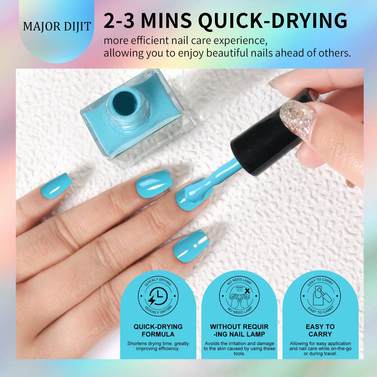 DouborQ 6 Colors Neon Bright Nail Polish Set - Long-lasting Manicure Varnish with Sequins for Halloween & Nail Art | Bulk Salon & Home Use (25-30 Pieces)