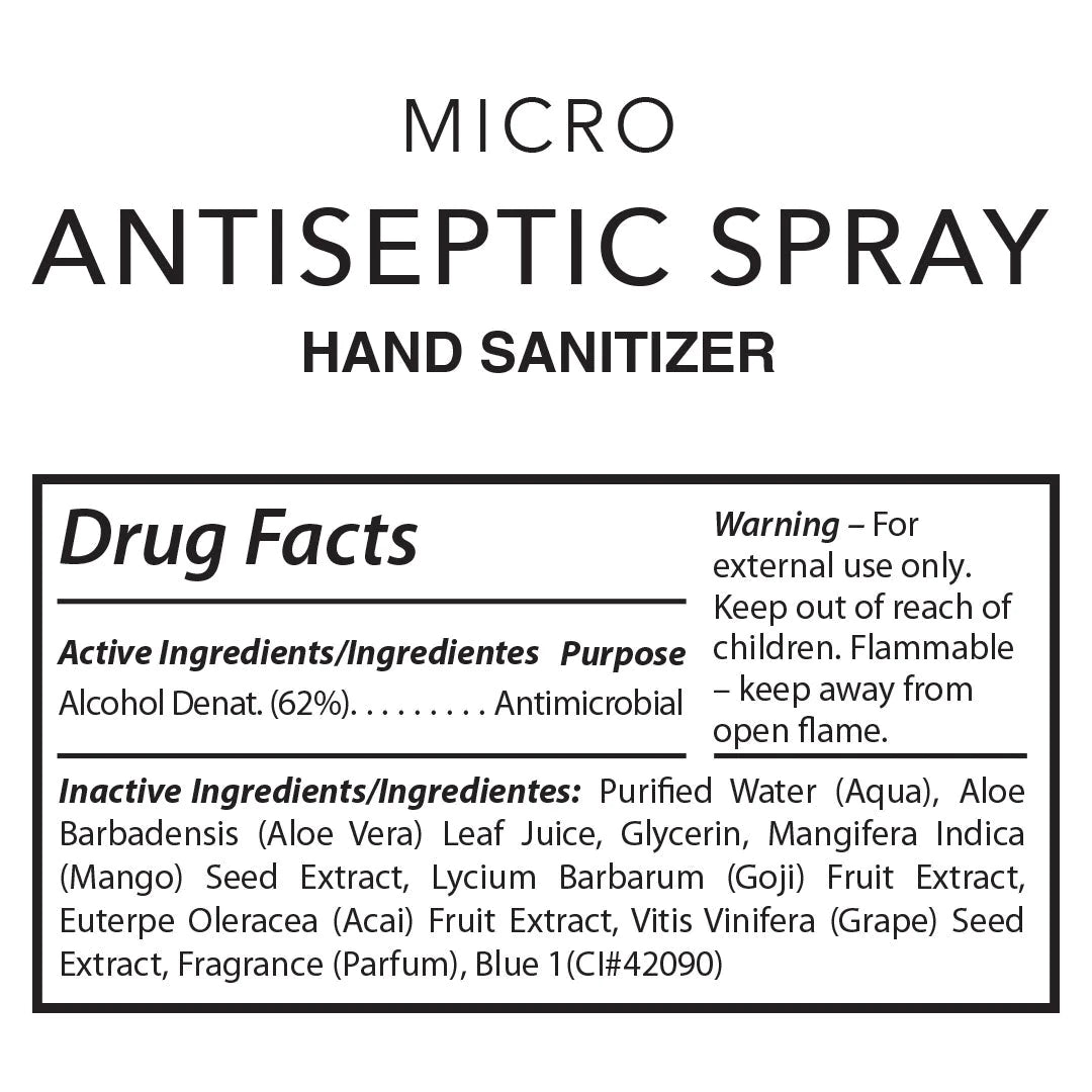 Portable 125ml Micro Antiseptic Hand Sanitizer Spray - Alcohol-Based Germ Killer for Travel, Office & Daily Use