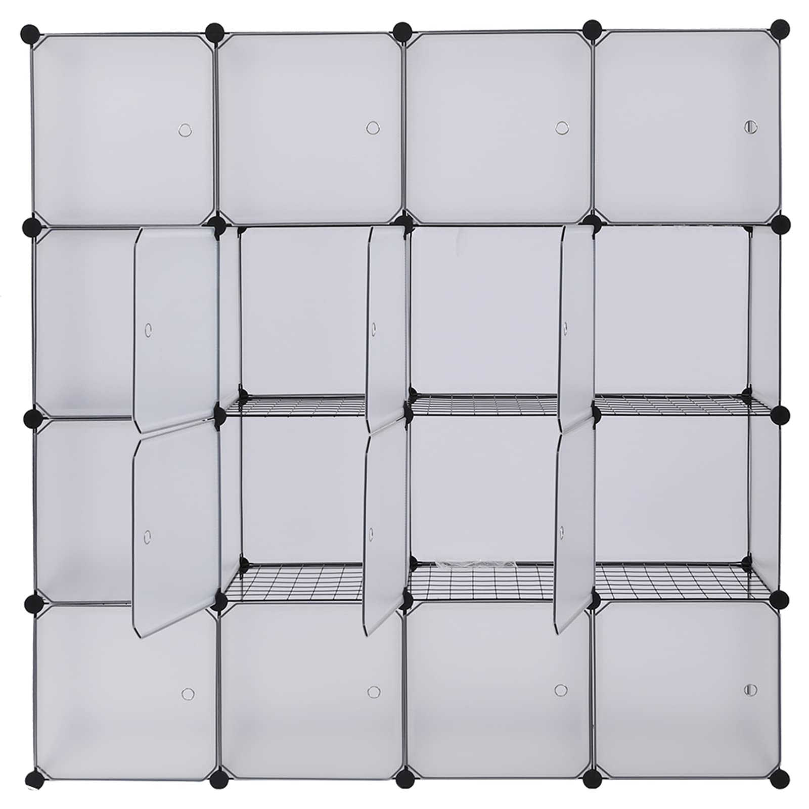 16-Cube Storage Shelf Organizer - White Bookcase, Bookshelf, Closet & Toy Cabinet for Home, Office & Kids Room Organization