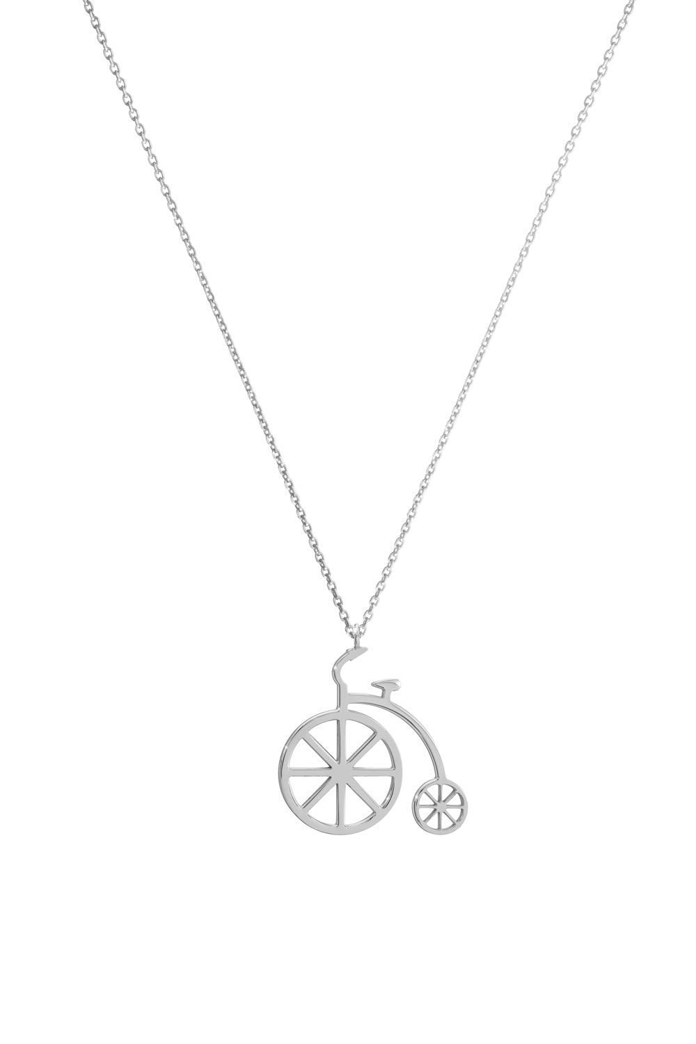 Vintage Gold Bicycle Necklace - 9K 14K 18K Solid Gold Bike Charm Pendant with Chain - Elegant White Gold Cycling Jewelry - Perfect Gift for Women, Cyclists & Bike Lovers - Ideal for Anniversary, Birthday & Everyday Wear