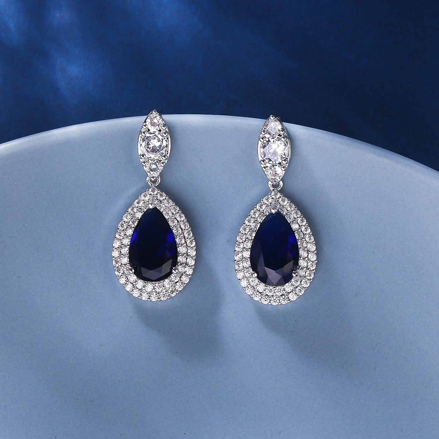 Cubic Zirconia Water Drop Dangle Earrings for Women - Elegant Wedding Jewelry Accessories CE10524 | Perfect for Bridal, Prom & Special Occasions