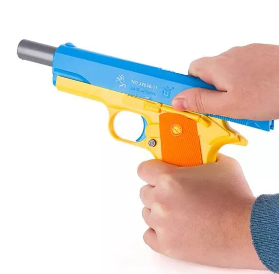 JiaYi 1911 EVA Foam Dart Gun for Kids - 1:1 Scale Realistic Toy Pistol - Safe Soft Bullet Blaster for Outdoor Play, Nerf Battles & Backyard Fun