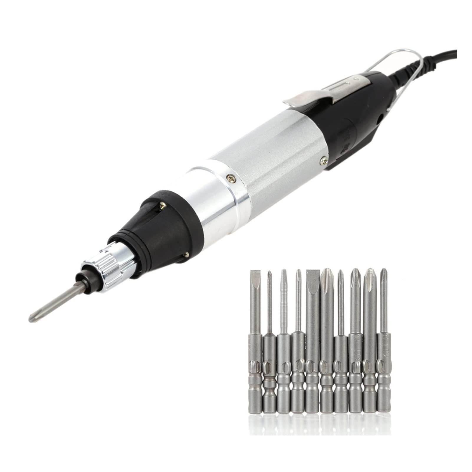 DMEIHUA Electric Screwdriver Kit with 10pcs Bits, Stepless Speed Adjustable, AC110V-220V/DC Powered, Cordless Repair Tool for Home DIY, Electronics, Furniture Assembly (Color Options Available)