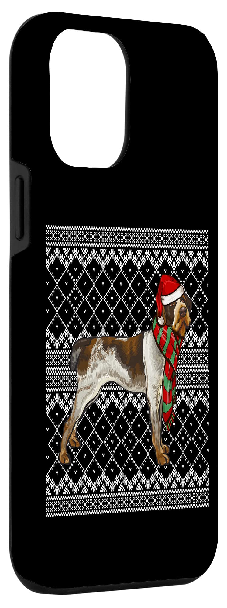 iPhone 12 Pro Max Case - German Wirehaired Pointer Santa Claus Christmas Design | Protective Phone Cover for Holiday Gifts & Winter Celebrations