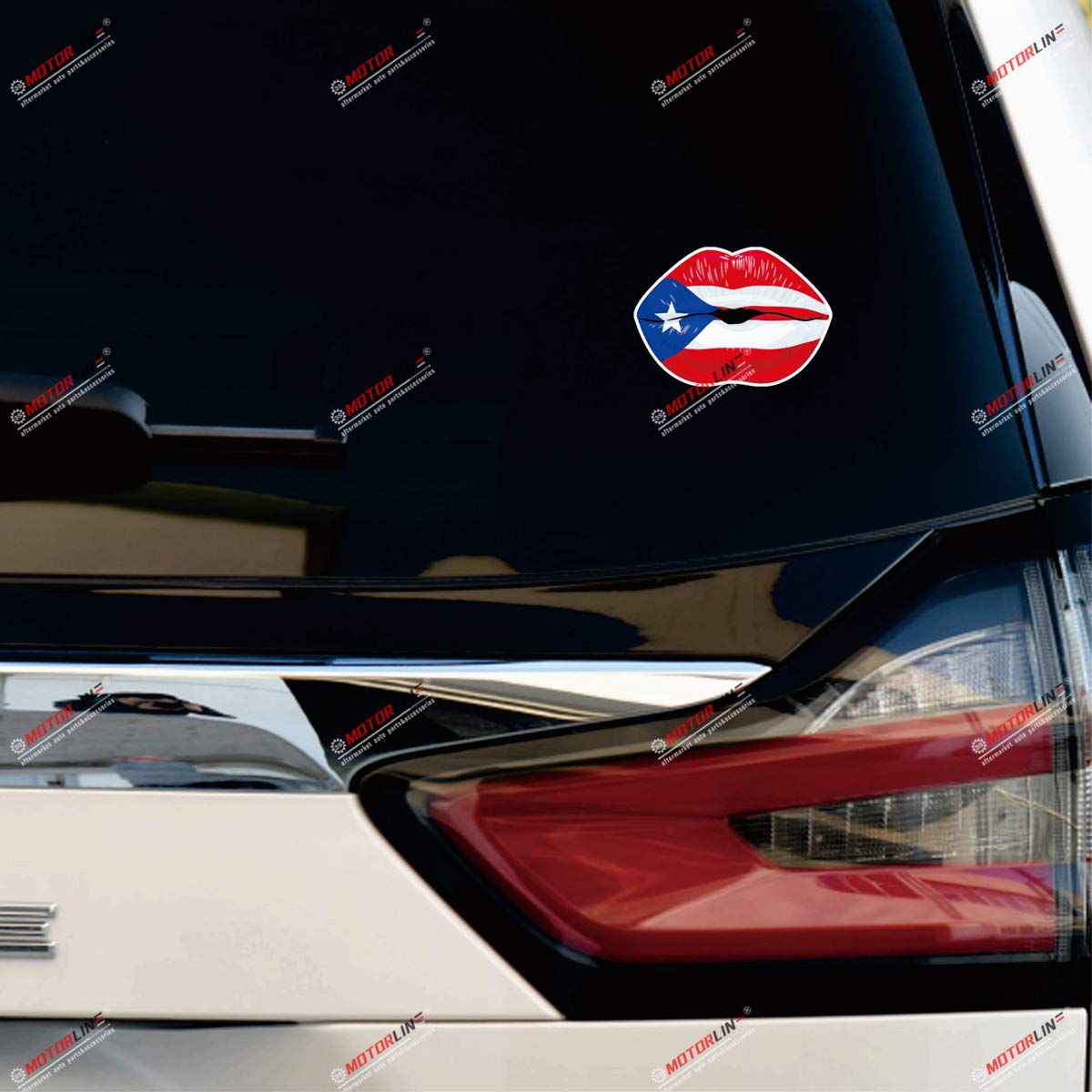 Puerto Rican Flag Lips PR Vinyl Decal Sticker Set - 3 Pack (2