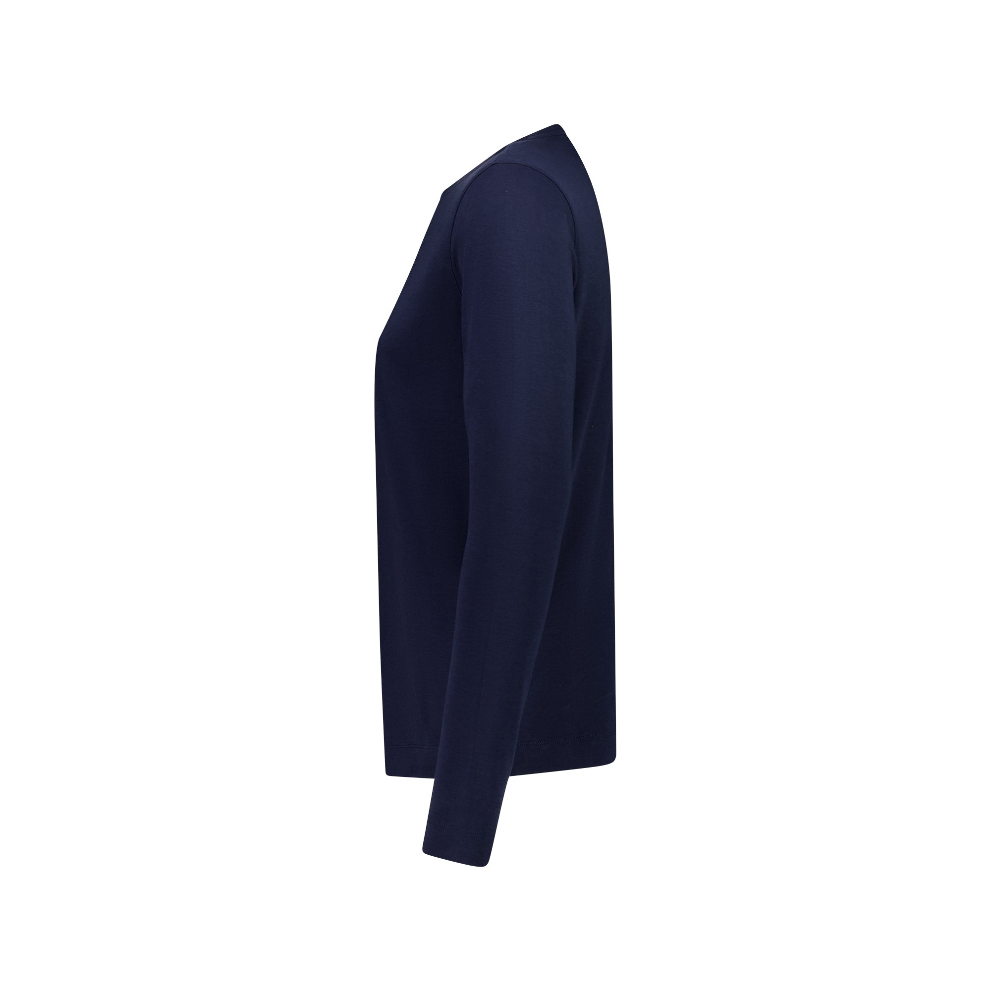FRADI Men's Long Sleeve Cotton Blend T-Shirt - Soft Comfortable Casual Navy Blue Top for Everyday Wear, Work & Outdoor Activities