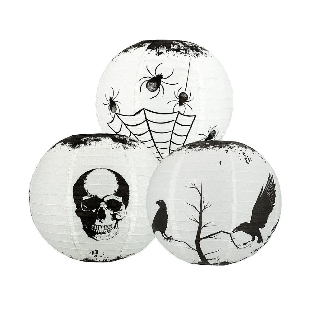 14 Halloween Dark Scary Stories - 3 Pack Paper Lanterns Set for Spooky Party Decorations & Haunted House Atmosphere