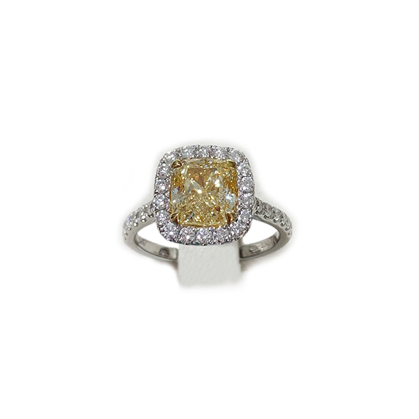 18K White Gold Yellow Diamond Ring for Women - Elegant Solitaire Engagement & Wedding Band - Perfect for Proposals, Anniversaries, and Special Occasions