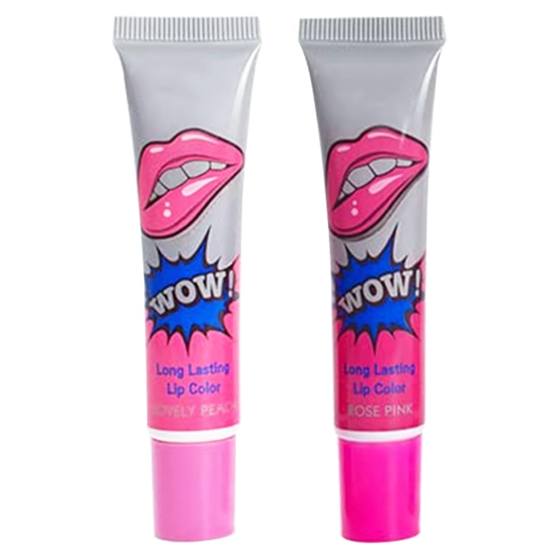 Adbeni Long Lasting Waterproof Lip Tint - Matte Liquid Lipstick, 15g, Peel Off Formula, Pack of 2 (Lovely Peach & Rose Pink) | Trendy Lip Color for Party, Date Night & Everyday Wear
