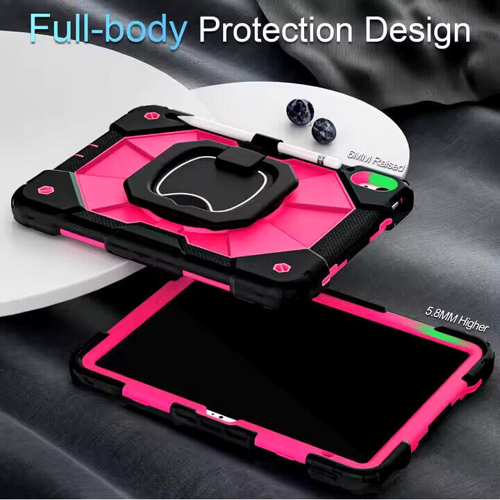 Shockproof Heavy Duty Kids Case for iPad Air 4th Gen 10.9 Inch - Orange & Black | Durable Protective Cover for School, Travel & Outdoor Activities