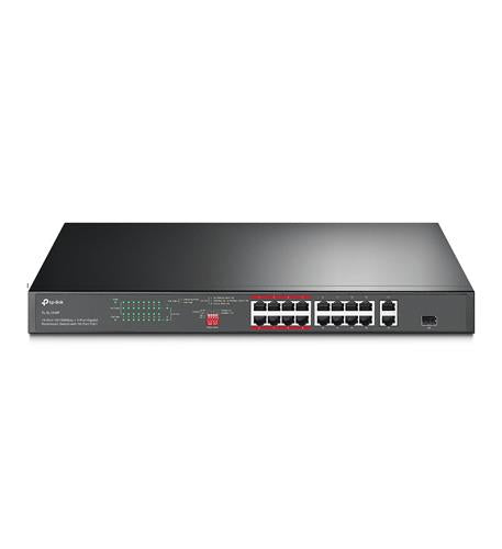 16 Port 10/100Mbps + 2 Port Gigabit Ethernet Switch - High-Speed Network Switch for Home Office, Gaming & Small Business Networking