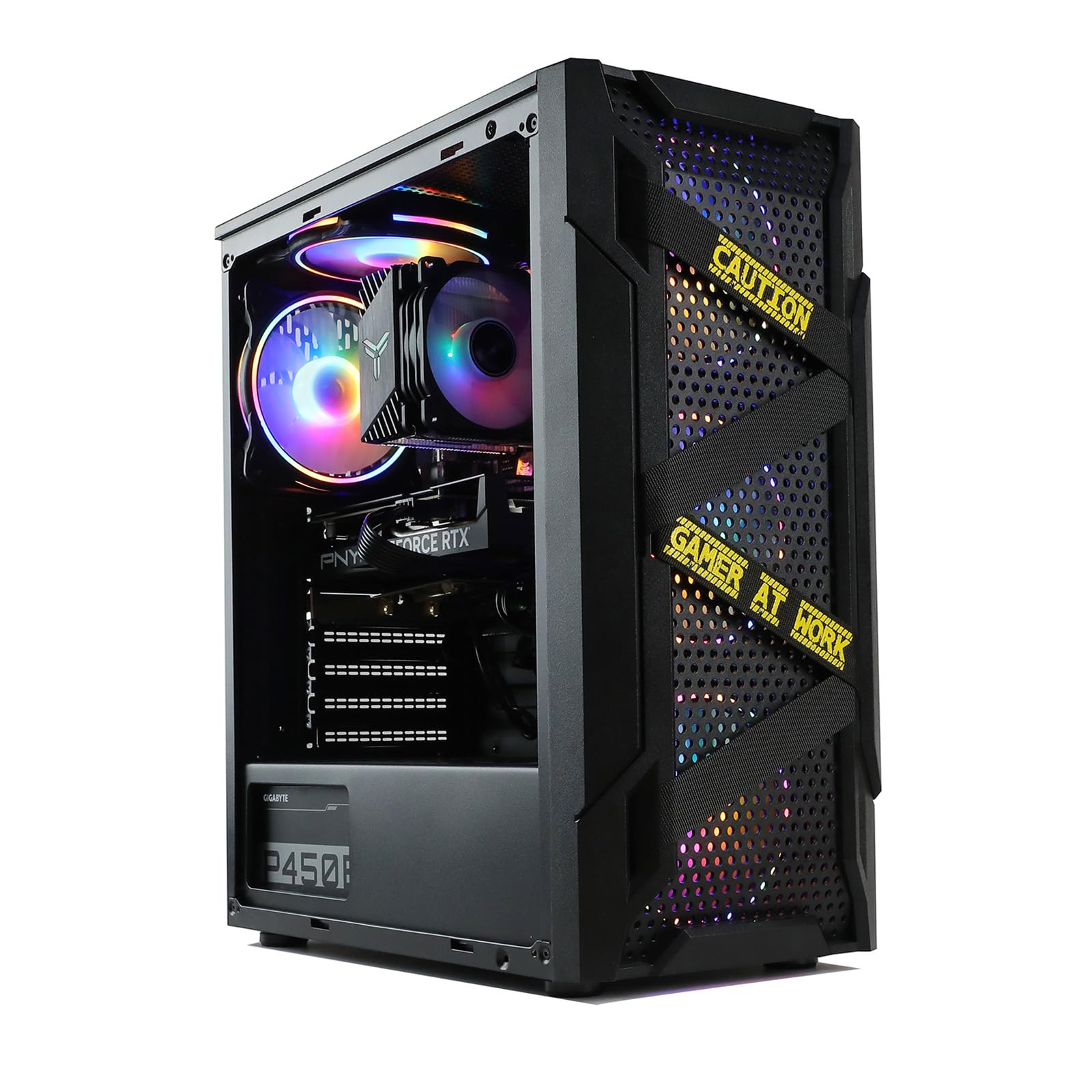 MXZ Gaming Desktop PC - Intel Core i5 9400F, NVIDIA RTX 3050, B365 Motherboard, 8GB DDR4 RAM, 500GB NVMe SSD, 5 RGB Fans, Windows 11 Pro (Ready to Use) - Perfect for Esports, Streaming & High-Performance Gaming