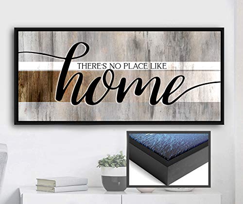 Farmhouse Wall Decor Sign - Rustic Home Decoration with Floating Frame (60x27 Inches, Brown/Black) | Perfect for Living Room, Housewarming Gifts & Cozy Farmhouse Style | Sense of Art Home Décor