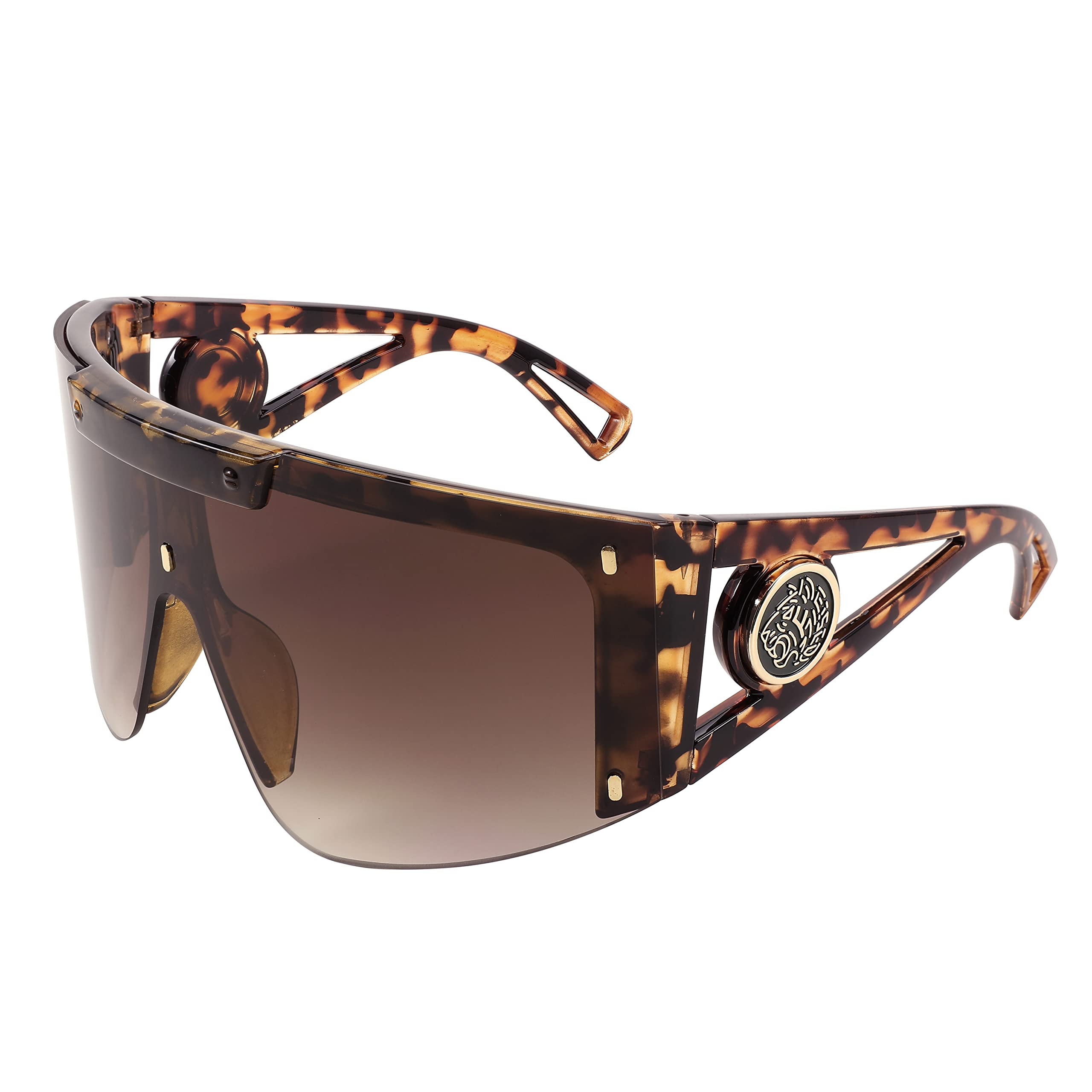 FEISEDY One Piece Oversized Sunglasses for Men & Women - UV Protection Big Frame Wrap Around Shield Sunglasses for Cycling, Driving, Beach & Vacation - Fashionable B4027 Shades for Outdoor Activities & Summer Style