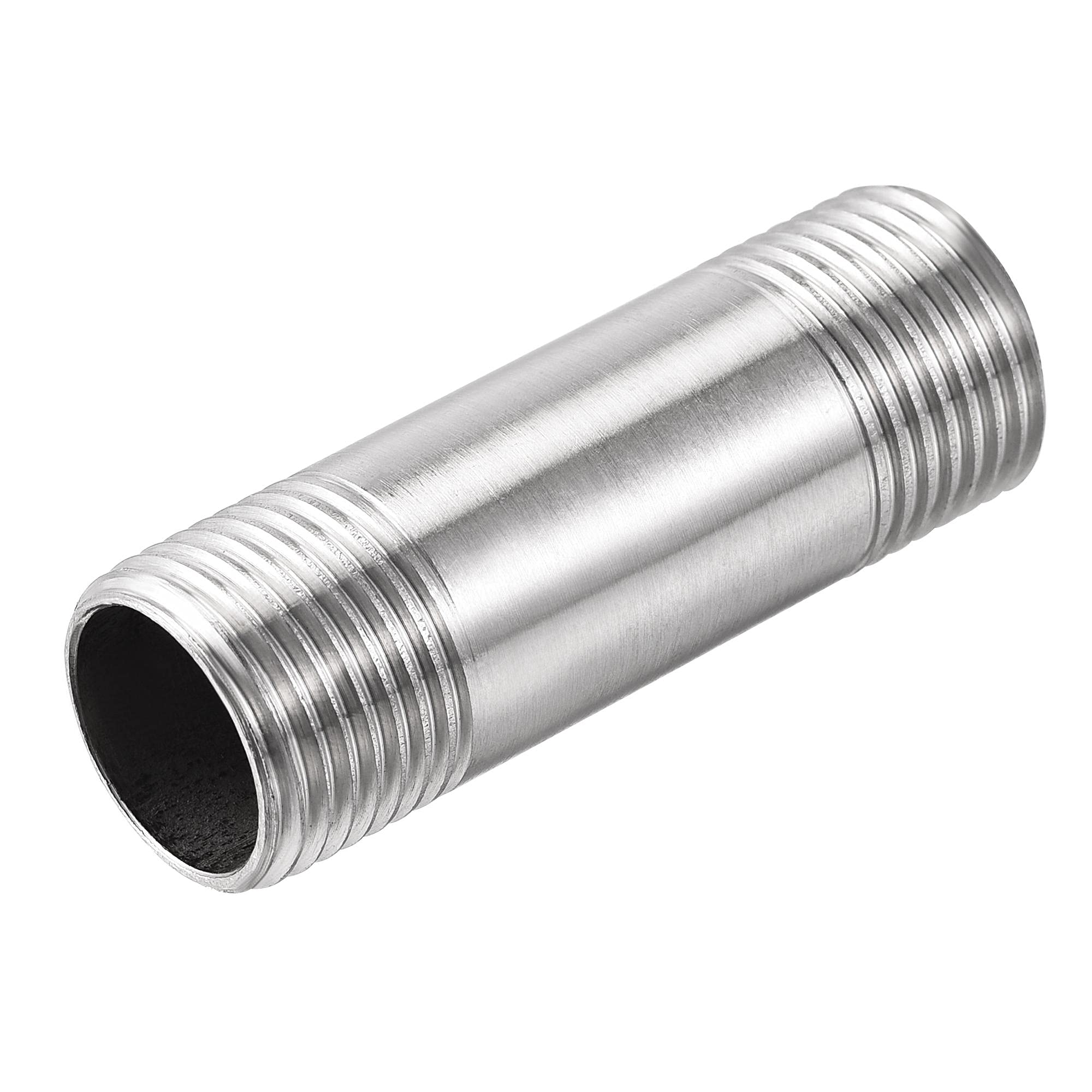Stainless Steel G1/2 Male to Male Threaded Pipe Coupler 60mm - Heavy Duty Cast Pipe Fitting for Plumbing, Hydraulic Systems & Industrial Applications