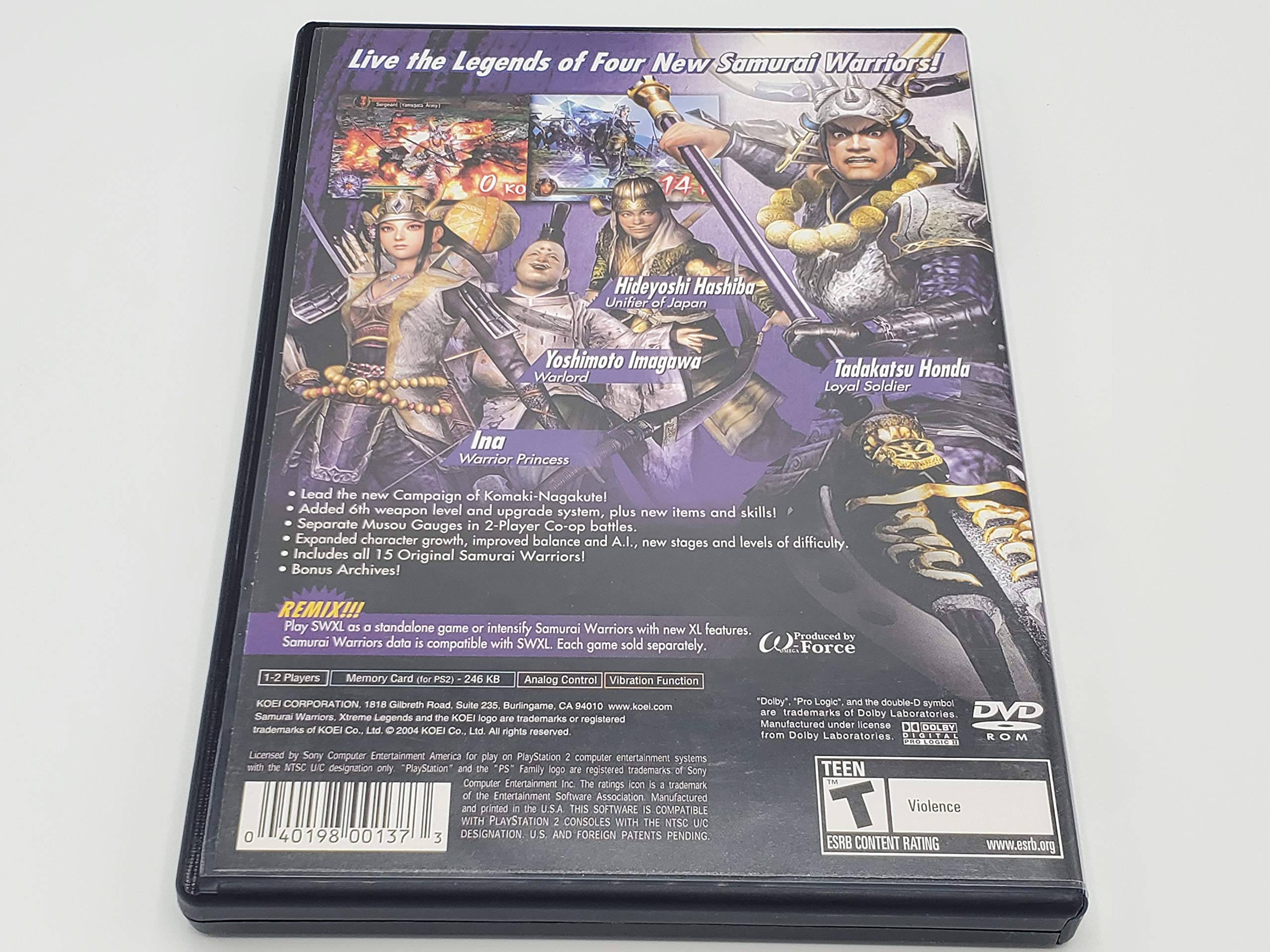 Xtreme Legends: Samurai Warriors - PS2 Game for PlayStation 2 | Action-Adventure Samurai Fighting Video Game | Perfect for Retro Gaming Enthusiasts and Classic PS2 Collectors