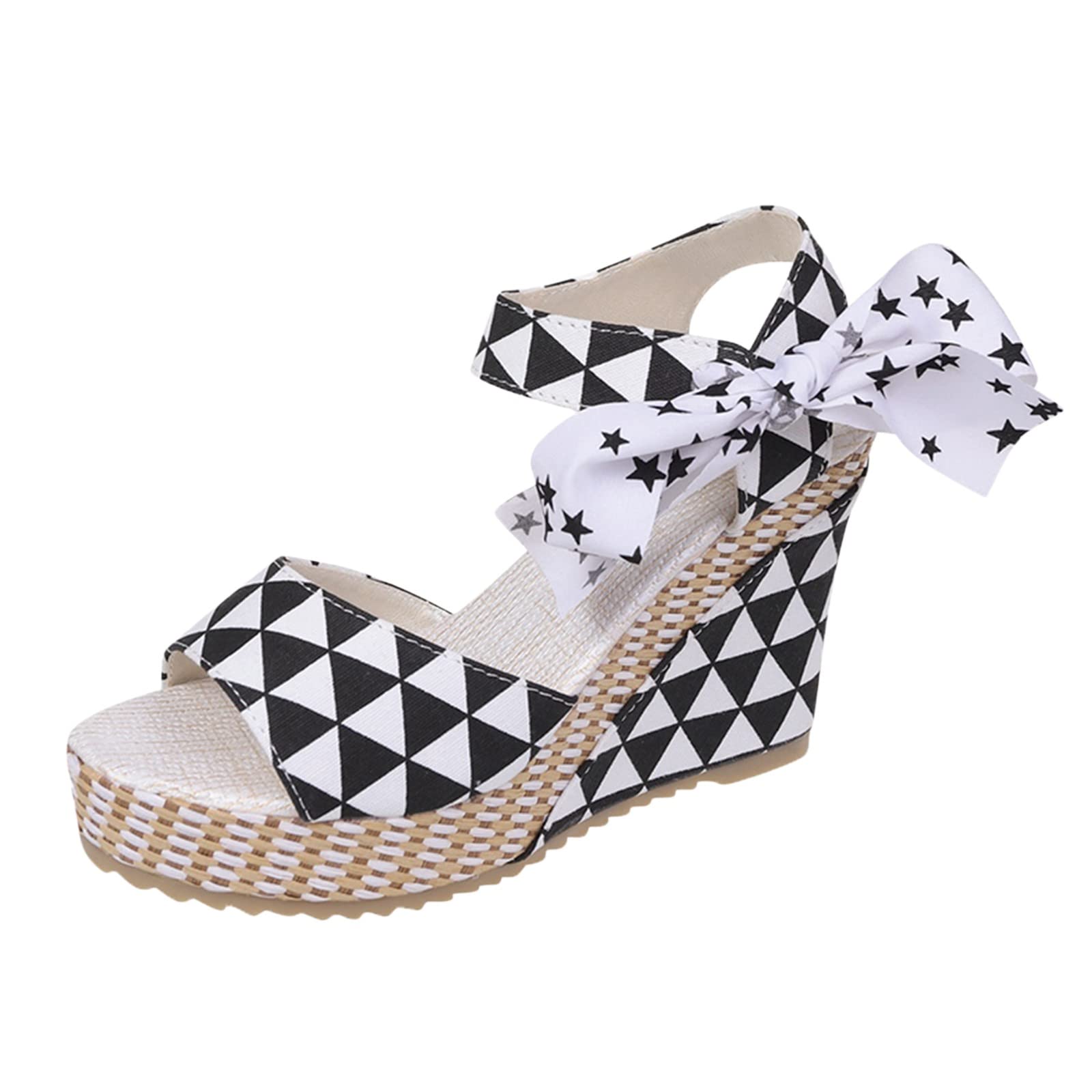 Women's Fashion Wedge Sandals - Summer & Spring High Heel Platform Shoes with Ribbon Straps | Cute Casual Style for Beach, Party & Everyday Wear