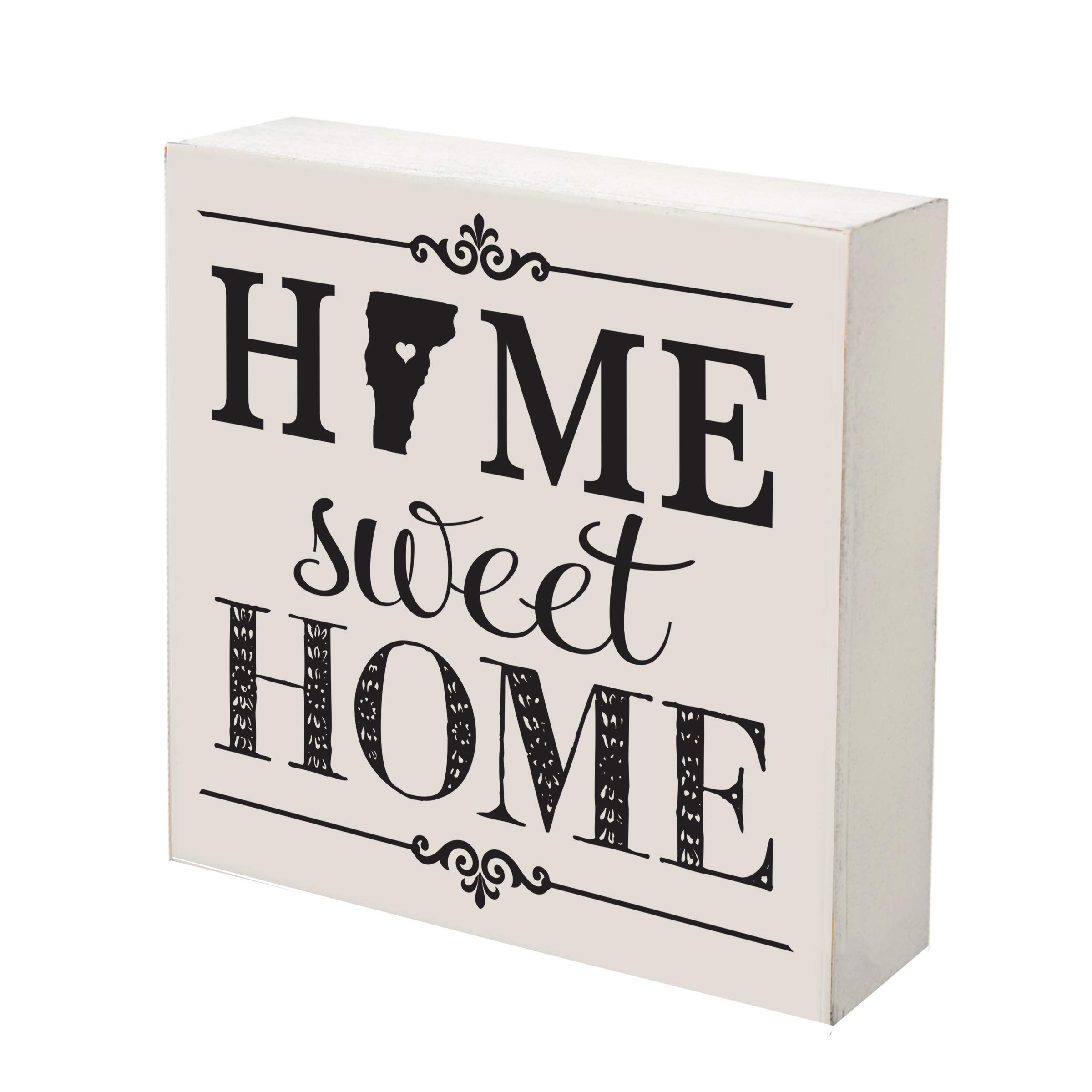 LifeSong Milestones Vermont Home State Shadow Box - 10x10 White Wooden Keepsake Display for Home Sweet Home Decor, Family Established Housewarming Gift - Perfect for Shelves, Tables, and Wall Decor in Living Rooms, Bedrooms, or Entryways