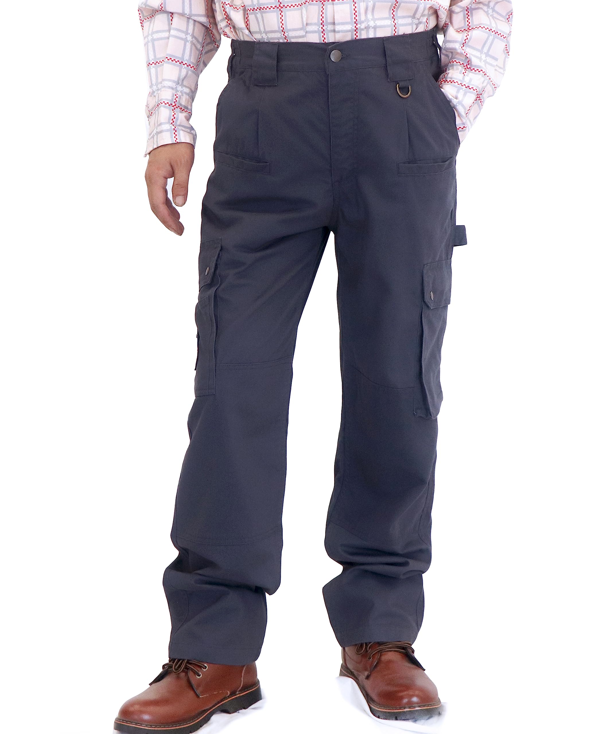 BOCOMAL Men's FR Cargo Pants - 100% Cotton 7.5oz Flame Resistant Work Pants (2112&CAT2) - Durable Utility Pants for Electricians, Welders & Industrial Workers