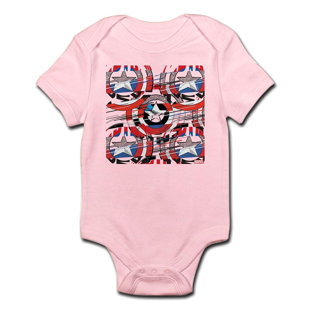 Captain America Shield Pattern Baby Bodysuit - Soft Cotton Infant Onesie for Boys & Girls - Perfect for Superhero Costumes, Birthday Gifts & Everyday Wear