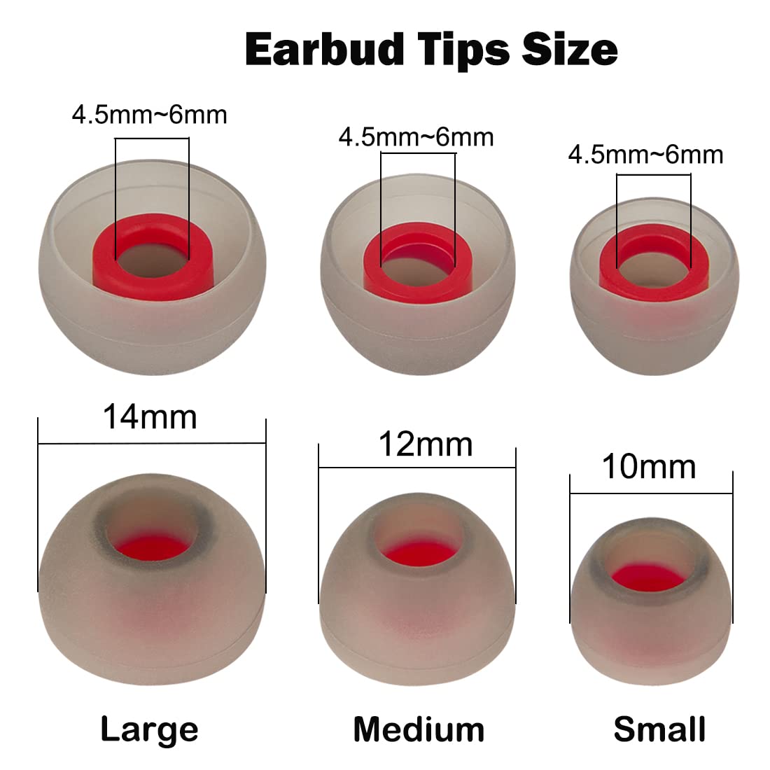 DMZHY Earbud Tips Replacement for Powerbeats 2/3, LG & Samsung - 9 Pairs (Red, M) - Perfect for Workouts & Travel