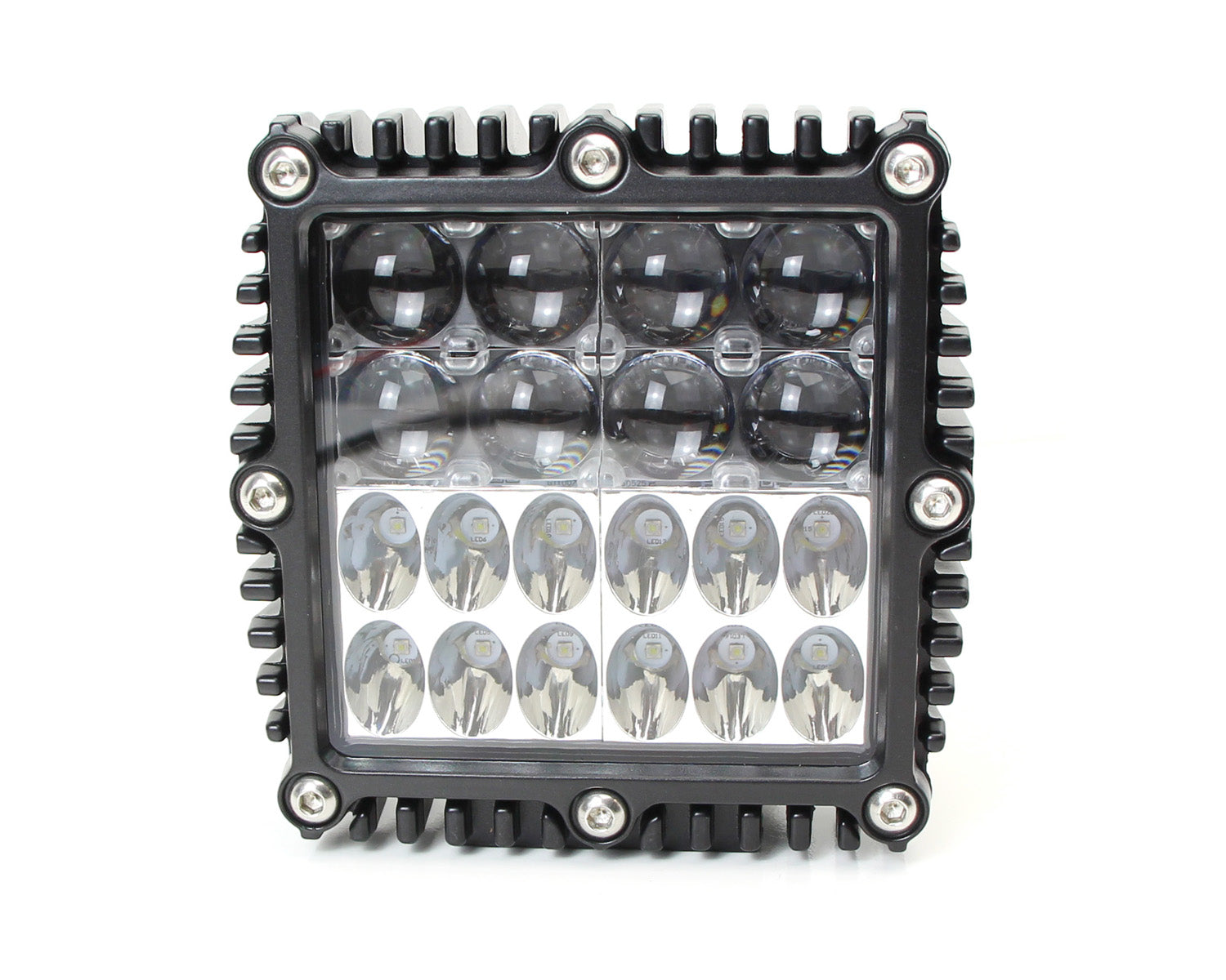 100W Hybrid Beam LED Pods with Fog Light Bracket & Wiring Kit - Compatible with 2011-2016 Ford F250 F350 Super Duty - Off-Road, Fog Lights, Night Driving, Work Trucks