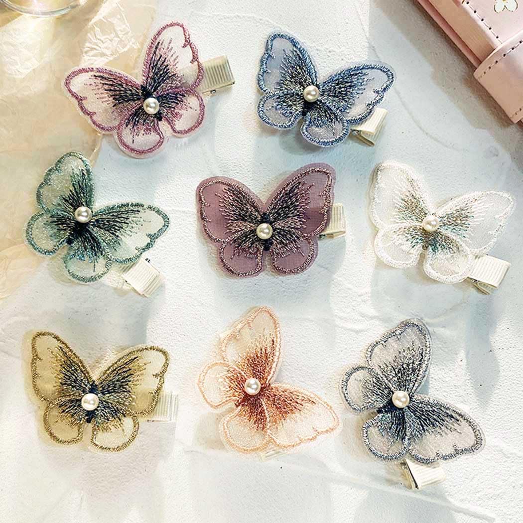 Bartosi Butterfly Hair Clips for Women & Girls - 8 Pack Wedding Hair Barrettes, Bridal Hair Pins, Elegant Hair Accessories for Brides, Parties & Special Occasions