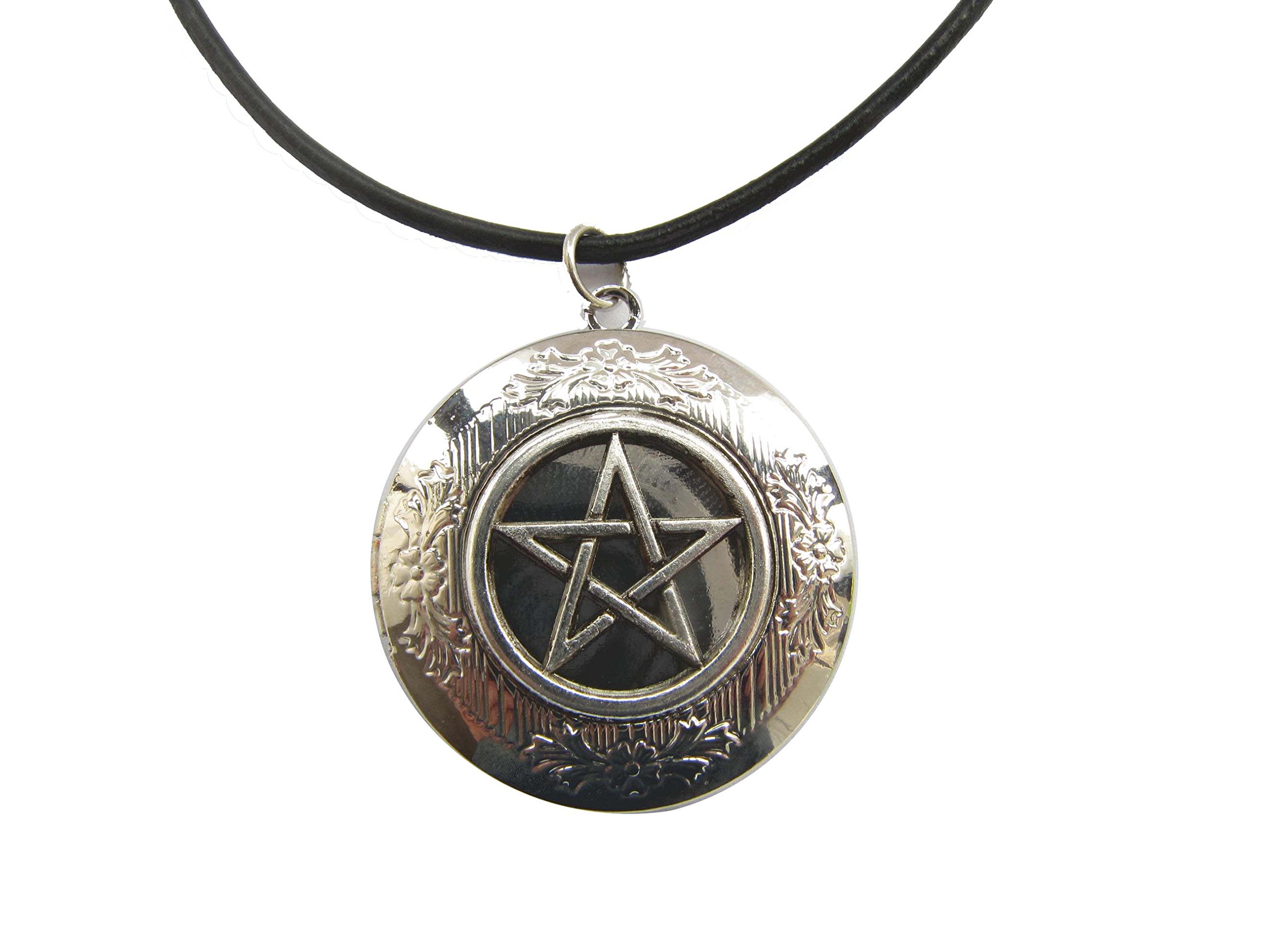 Ancient Silver Pentagram Protection Locket Necklace - Pagan & Wiccan Jewelry for Spiritual Protection | Perfect for Wicca Rituals, Witchcraft & Supernatural Enthusiasts