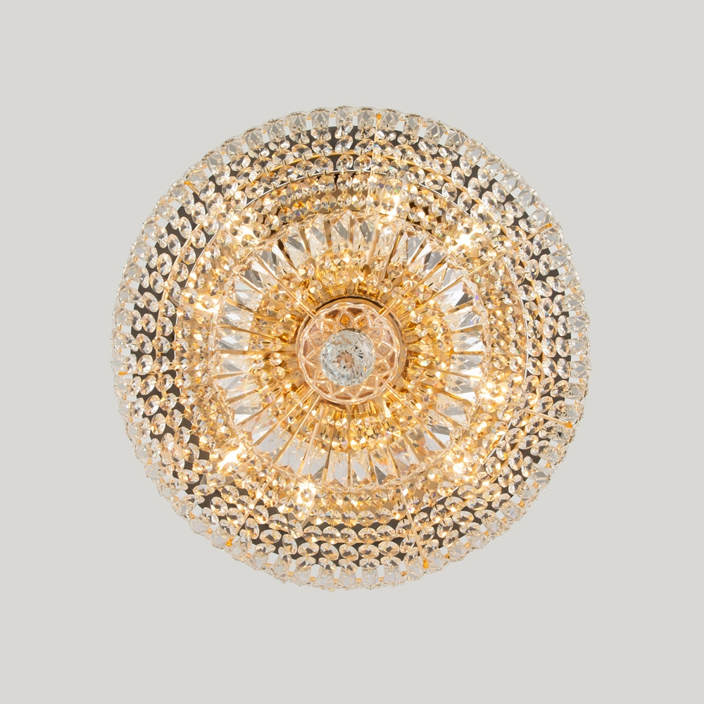 Basfor Crystal Ceiling Light Fixture - 16/12 LED Chandelier with Modern Design for Living Room, Bedroom & Dining Room - Energy Efficient Lighting Solution for Home Decor