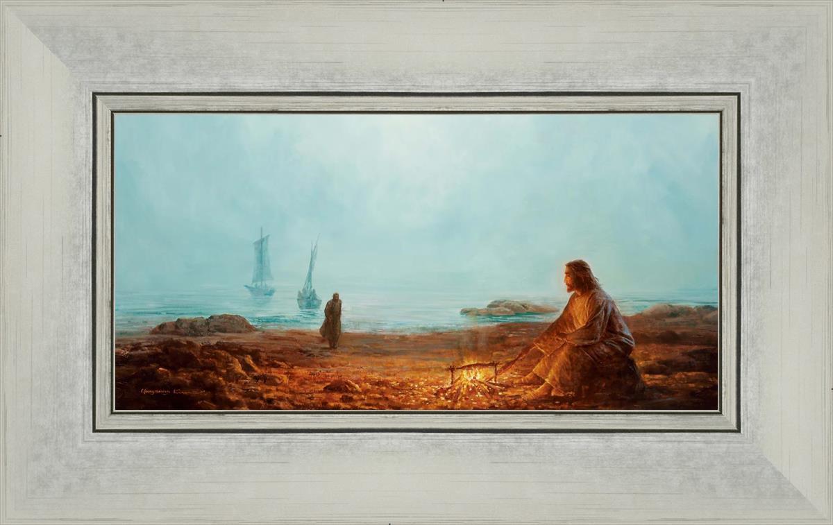 By The Shore By Yongsung Kim - Beautiful Coastal Wall Art for Beach House Decor, Living Room & Bedroom - Ocean Sunset Painting for Home & Office