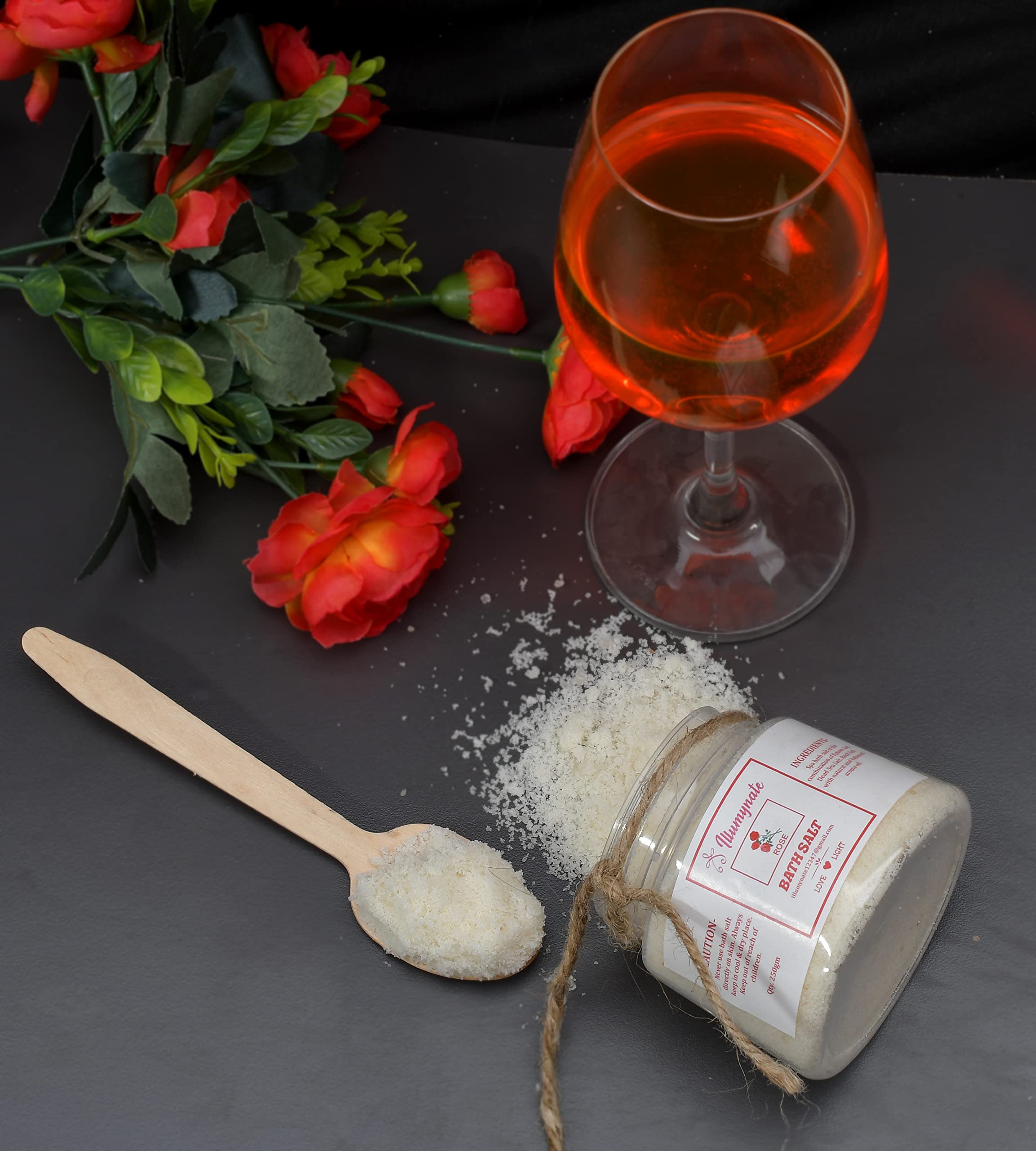 Illumynate Rose Bath Salt for Pain Relief & Relaxation – 100% Pure & Natural Body Soak for Men & Women – Moisturizing Skin Care – 250g (Pack of 2) – Perfect for Stress Relief & Spa Nights at Home