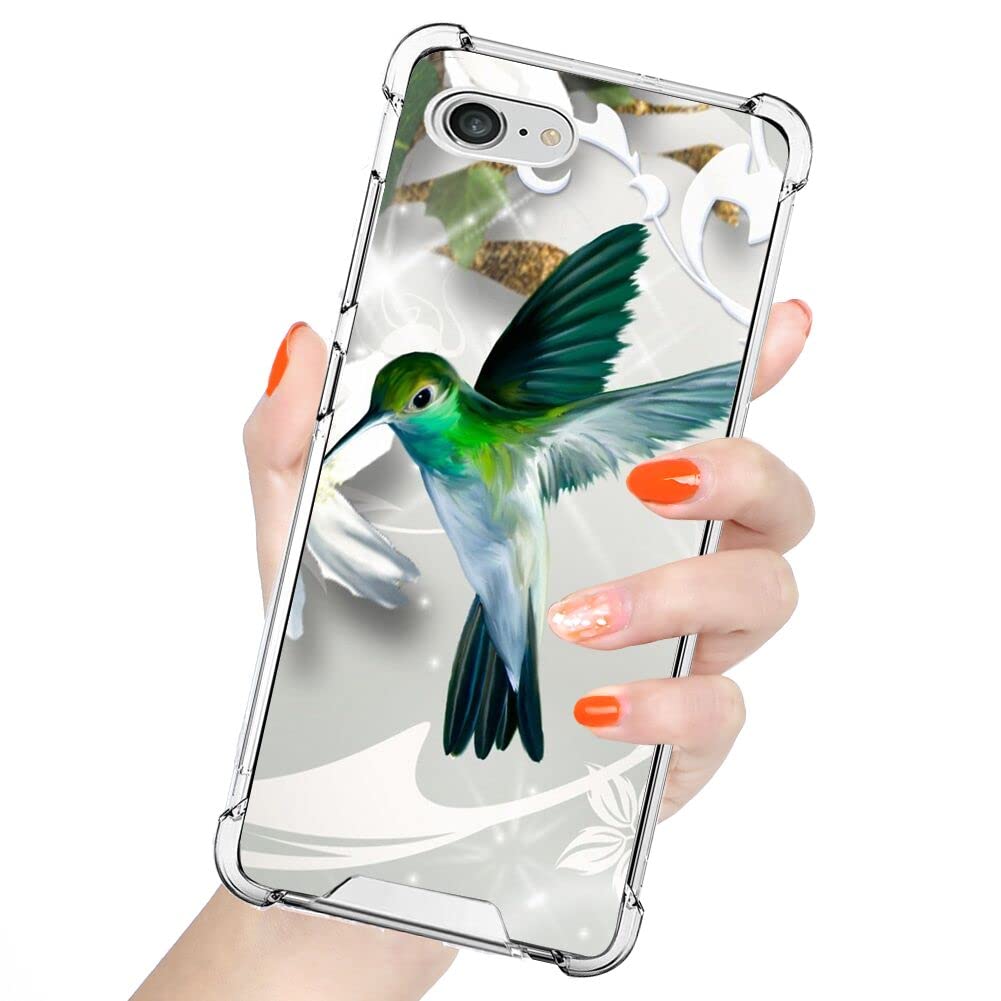 Premium Clear Shockproof Phone Case for iPhone 7/8/SE2 - Green Hummingbird Design with 4-Corner Protection | Slim Protective Cover for Everyday Use, Outdoor Activities & Travel