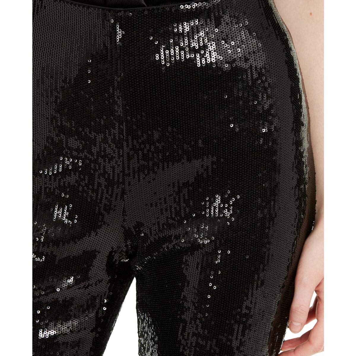 INC International Concepts Women's Sequined Skinny Ankle Leggings - Black, Medium - Perfect for Casual Wear, Parties & Night Out