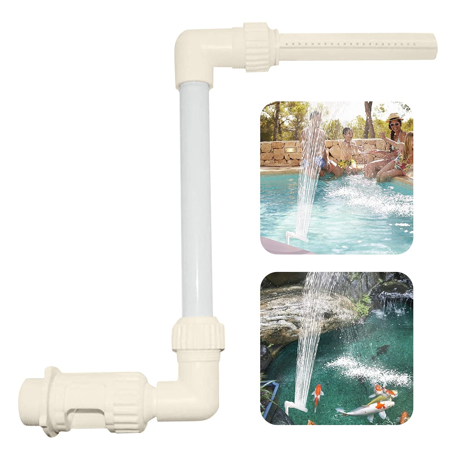 Energy Efficient Waterfall Fountain for In-Ground Pools - Outdoor Garden Pond Cooling Spray Accessories | Perfect for Backyard Swimming Pool Decor, Patio Water Features & Landscape Design