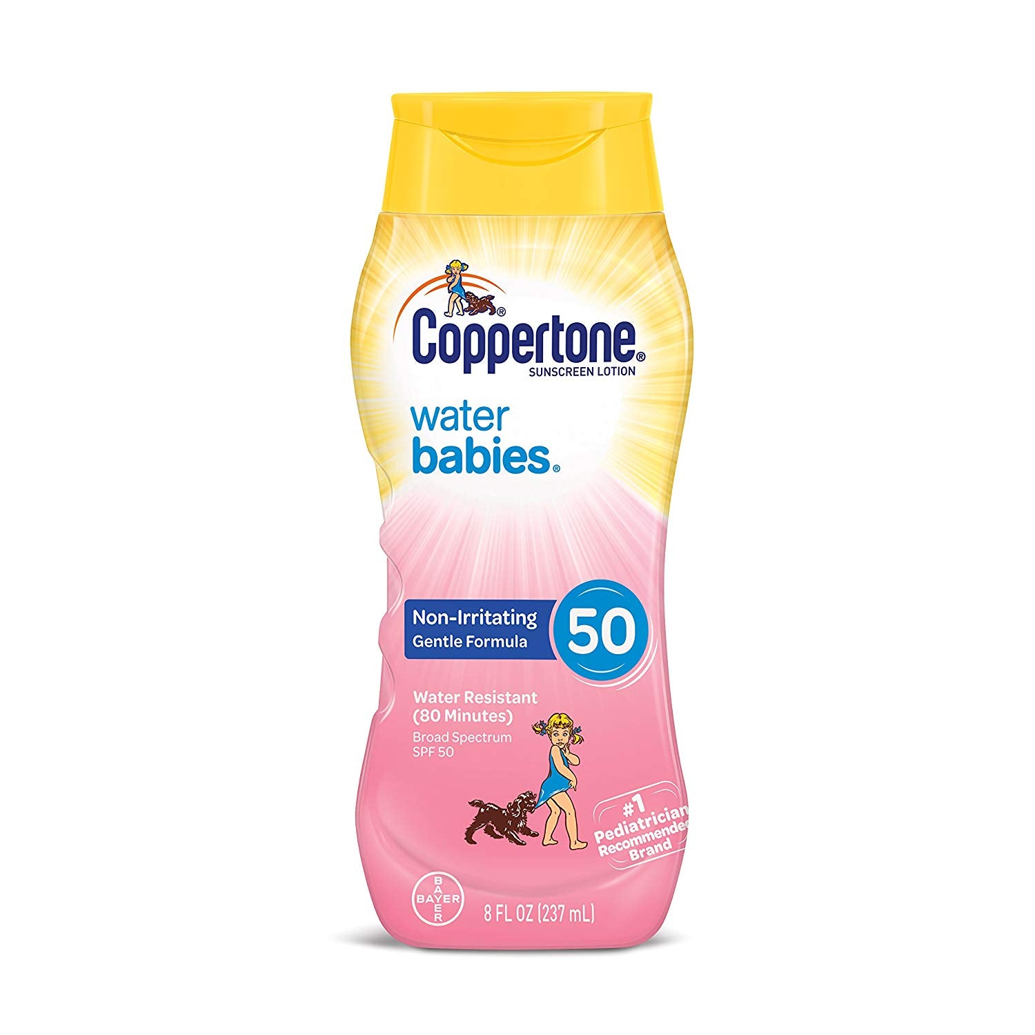Coppertone WaterBABIES SPF 50 Sunscreen Lotion 8 oz - Gentle Baby Sun Protection, UVA/UVB Defense, Water-Resistant - Perfect for Beach, Pool & Outdoor Activities