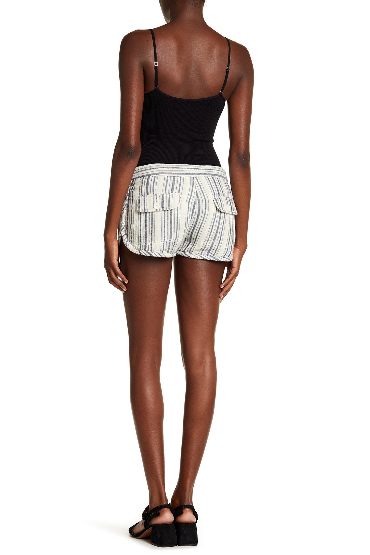 Free People Women's Striped Casual Walking Shorts - Comfortable & Stylish 4 Blue for Summer Outfits, Beach Vacations & Outdoor Activities