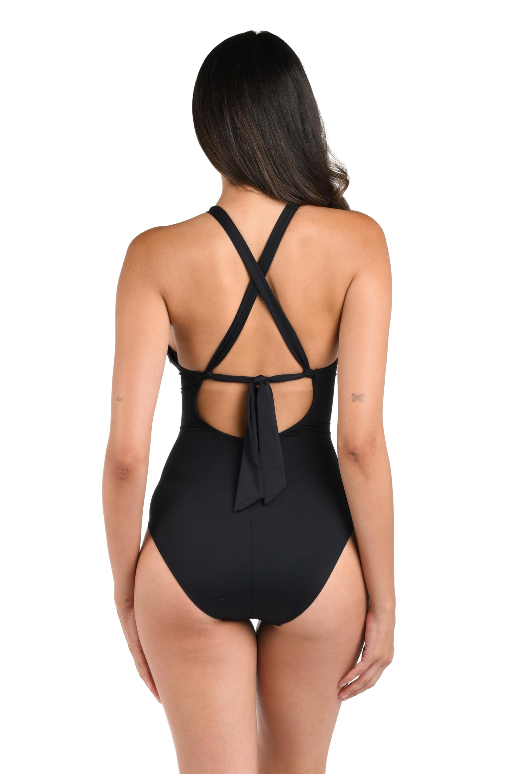 La Blanca Women's One Piece Swimsuit - High Neck Keyhole Design, Island Goddess Style | Perfect for Beach Vacations, Pool Parties & Tropical Getaways