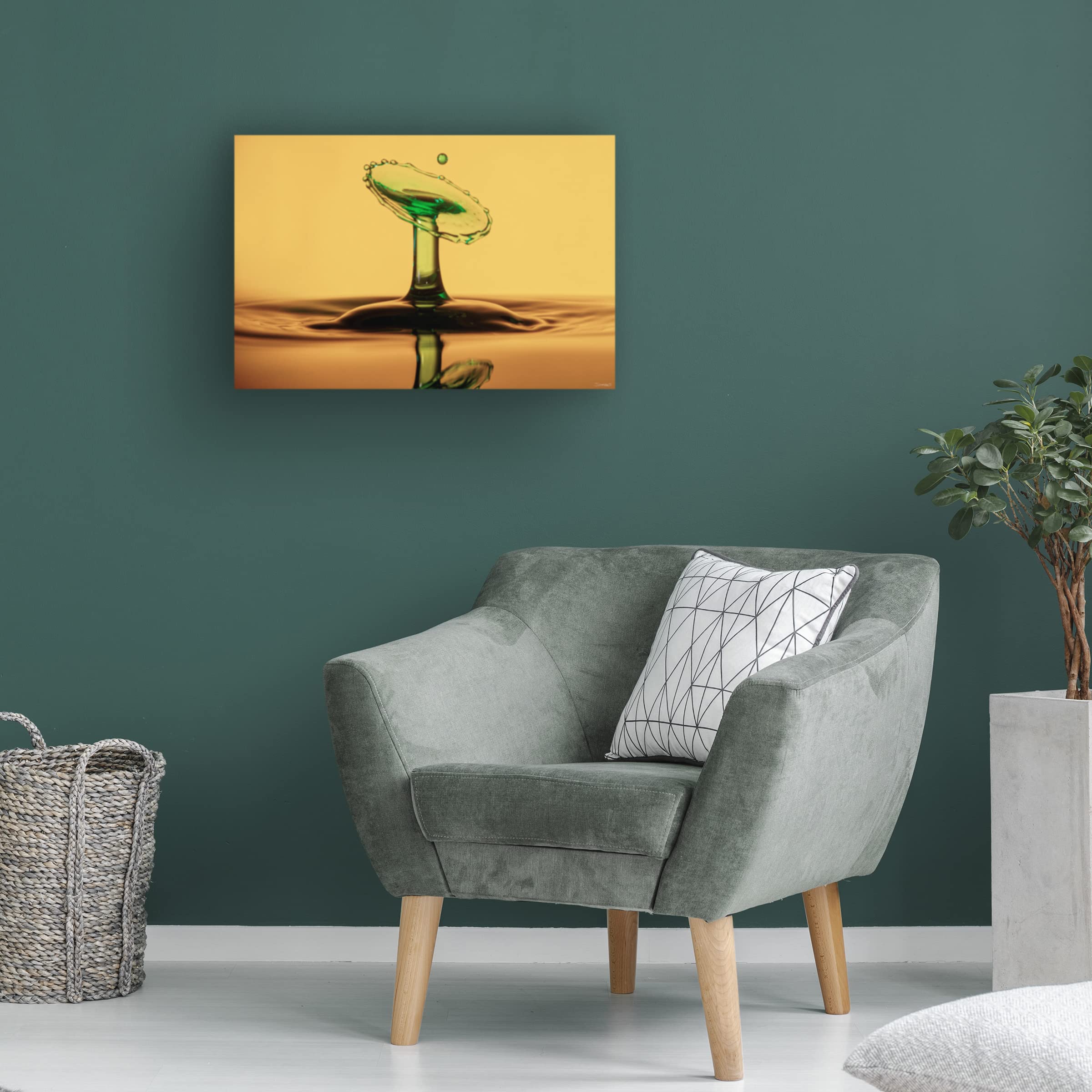 Gordon Semmers Liquid Splash 04 Abstract Canvas Art Print - 16x24 Inches Wall Decor for Living Room, Bedroom & Office | Modern Home & Office Decor