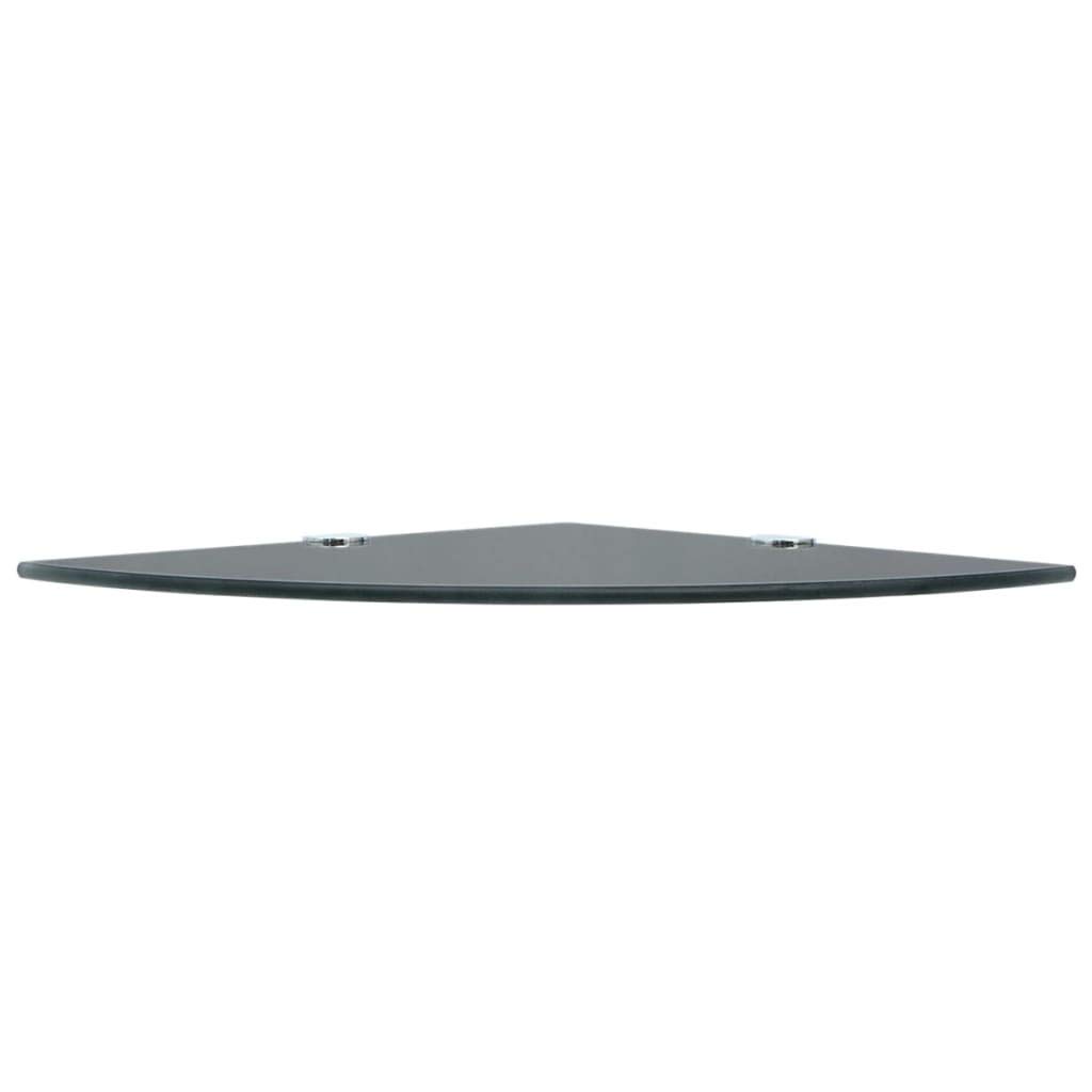 2-Pack Black Tempered Glass Corner Shelves (9.8