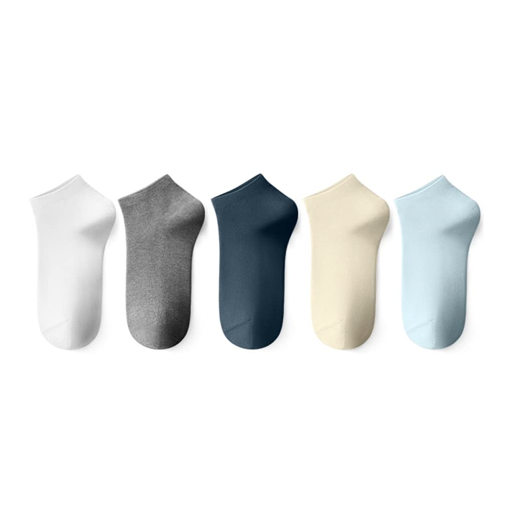 Men's Cotton Breathable Low-Cut Sports Socks for Spring, Summer & Fall - Lightweight Business Casual Socks for Work, Gym & Daily Wear (One Size, Color A)
