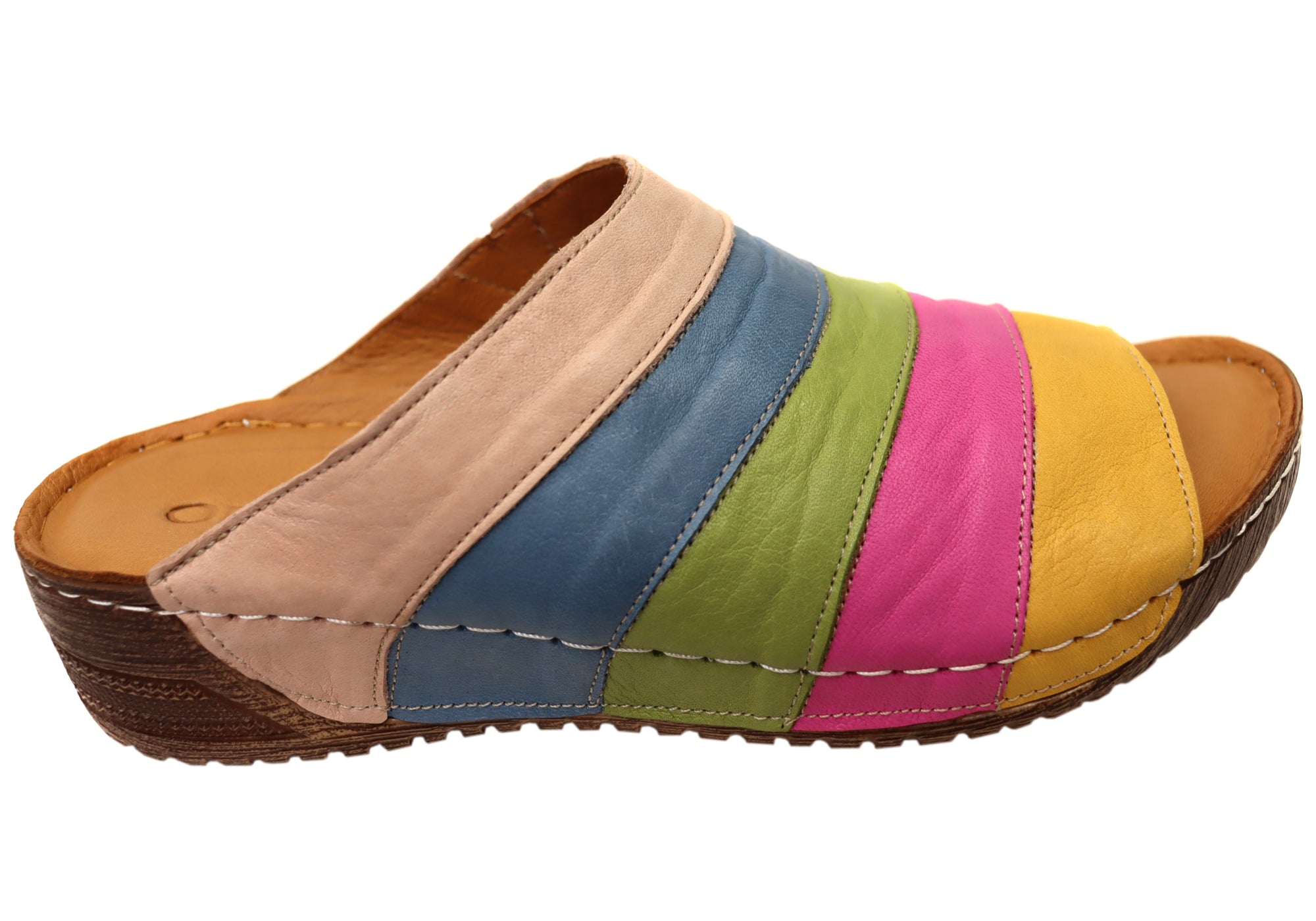 Orizonte Mimi Women's Comfortable Leather Slides Sandals - European Style Casual Shoes for Walking, Travel & Home Wear