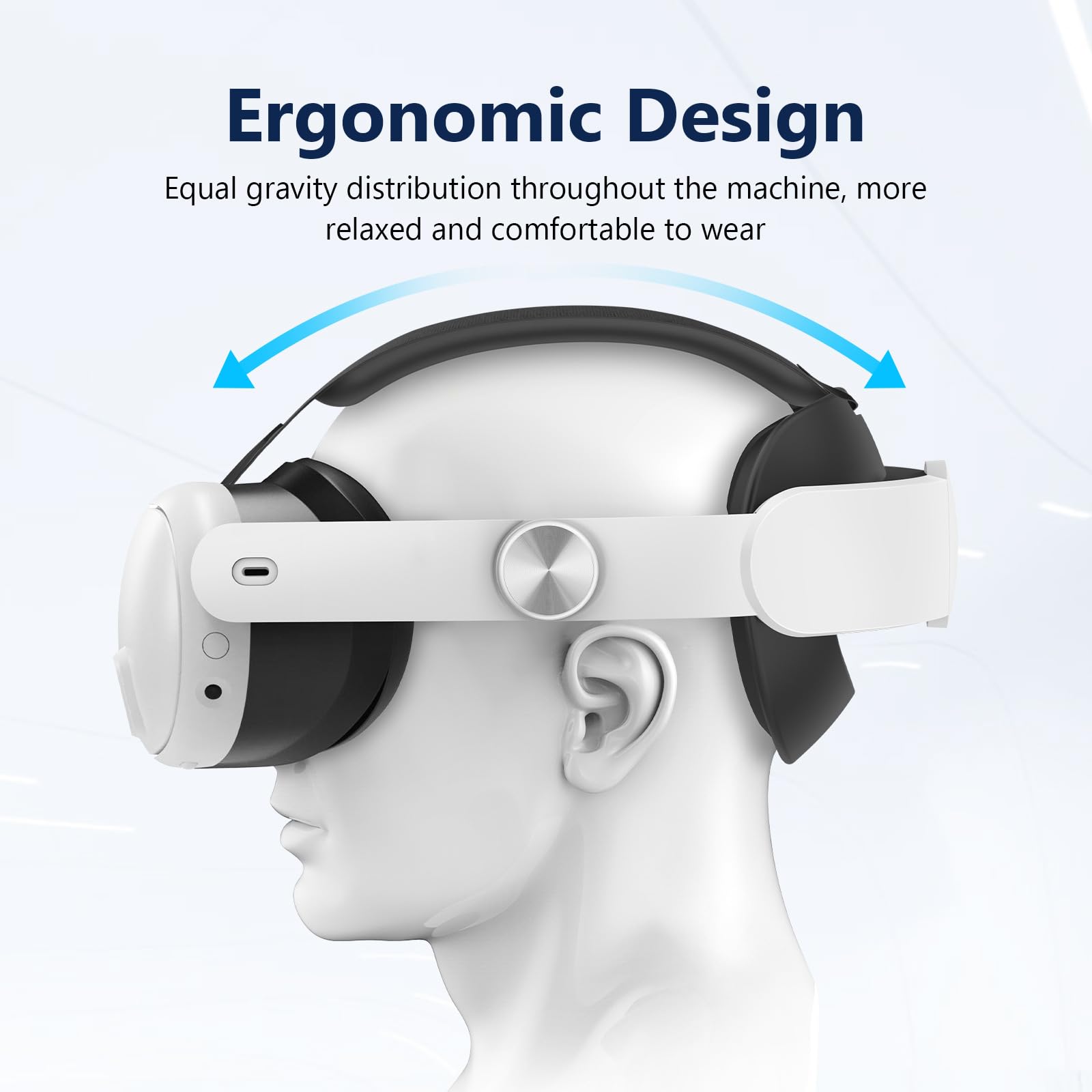 Meta Quest 3 VR Headset Comfortable Adjustable Headband - Lightweight Pressure Relief Cushion Pad Replacement for Elite Strap - Perfect for Gaming, Fitness VR & Extended Play Sessions